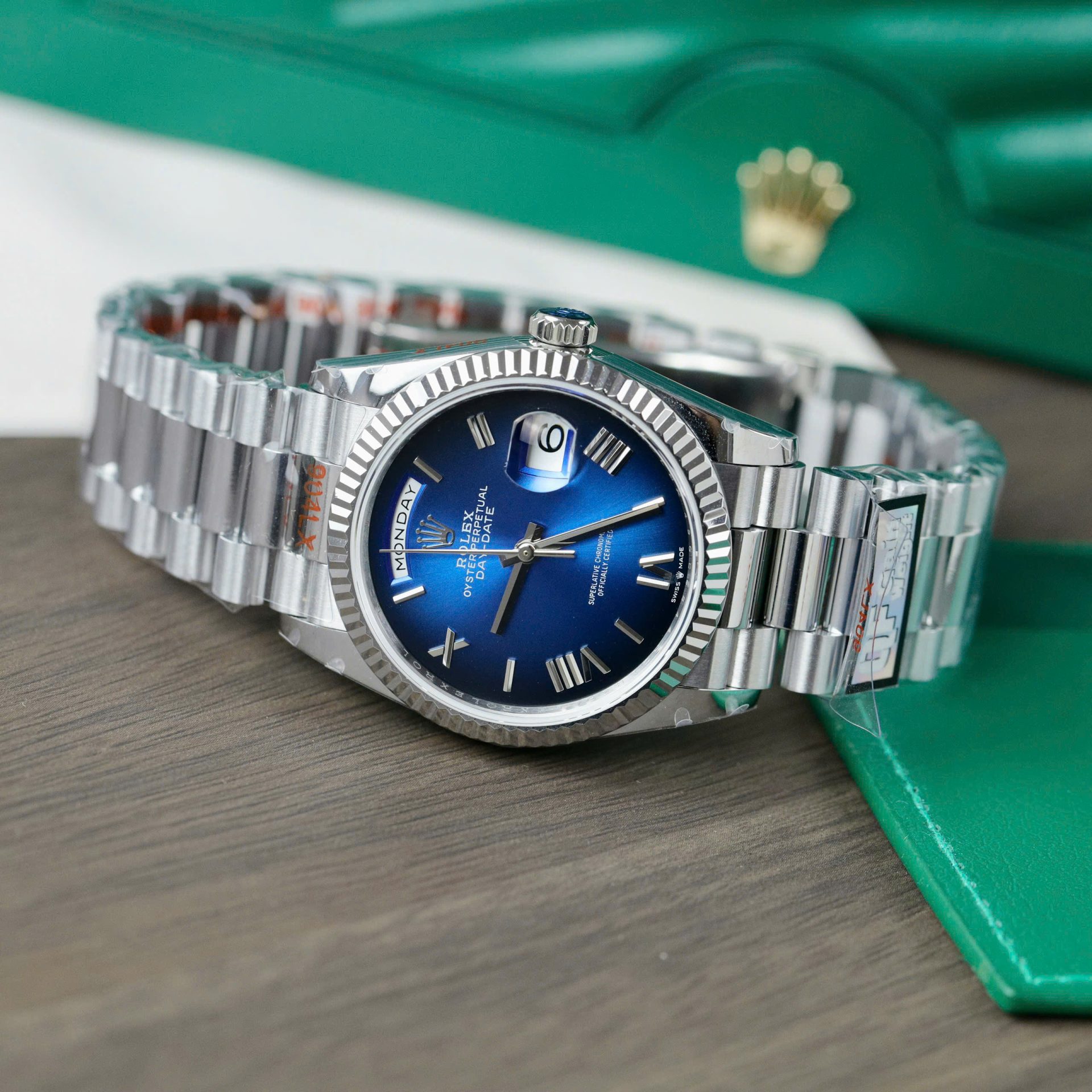 Rolex Day-Date 128236 Best Replica Watch Dial Blue Weight 158gram QF Factory 36mm - Top club