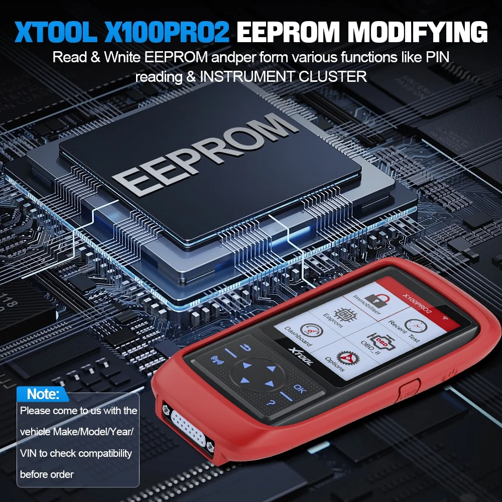 XTOOL X100 PRO2 Key Fob Programmer OBD2 Scanner with EEPROM Adapter Immobilizer Lifetime Free Update - Image 6
