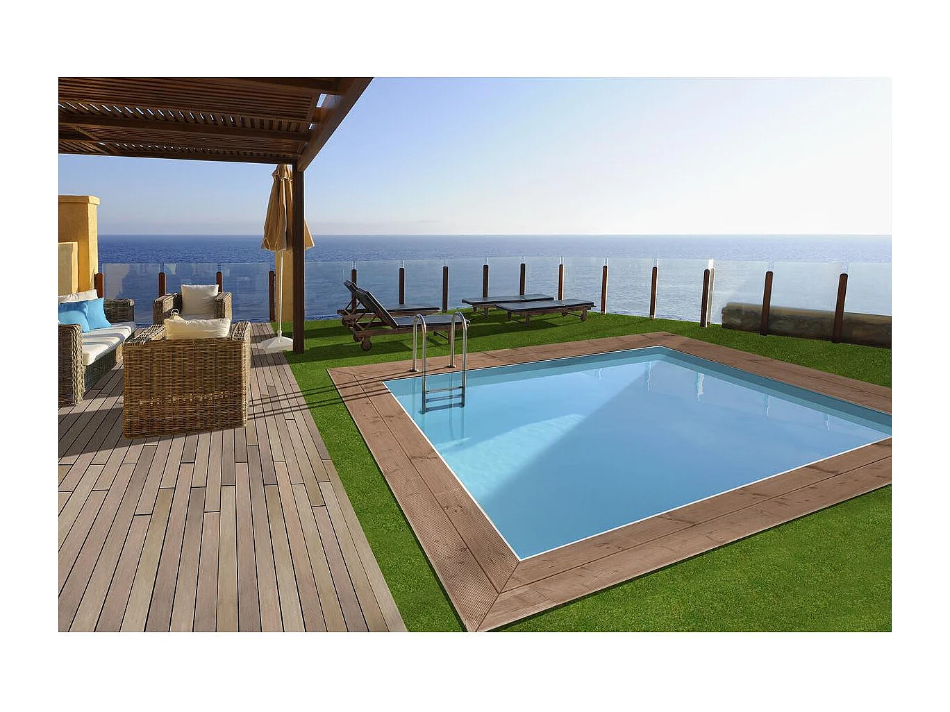 Piscine bois rectangle 