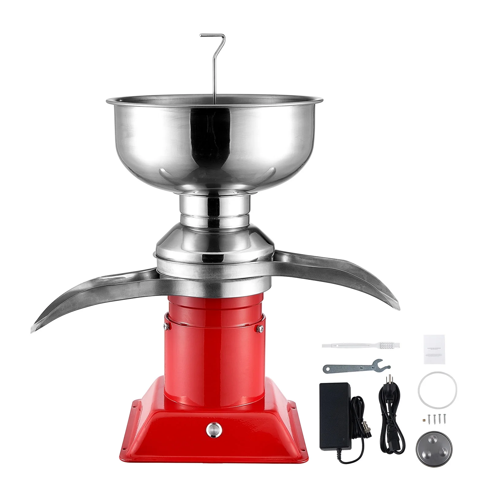 KFFKFF Dairy Cream Spin Separator, Constructed from 304 Stainless Steel, Electrical Cream Dividers, 100L/H Production 10500RPM Bovine Milk Separator, 30W Bovine Cream Separator, Milk Clarifier