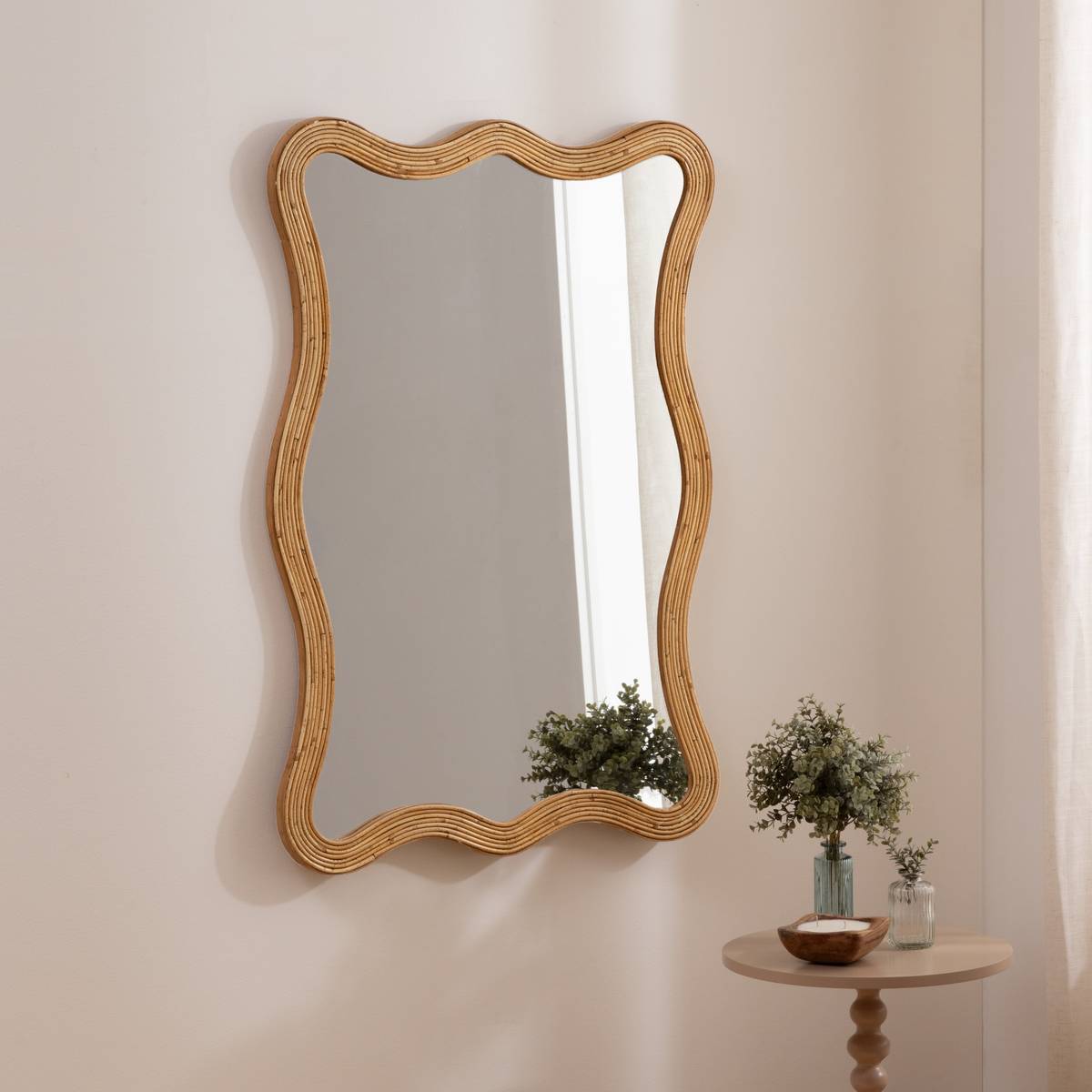 Wall Mirror "Maggie" Beige, 100x70 cm