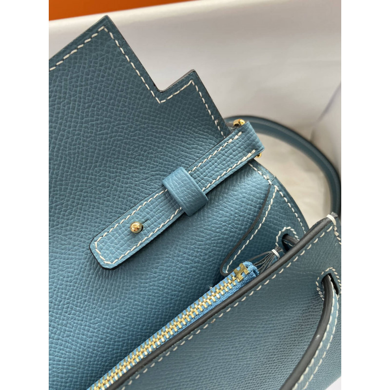 Replica Hermes Kelly Wallet To Go Woc 499041 Blue1:1High-quality replica