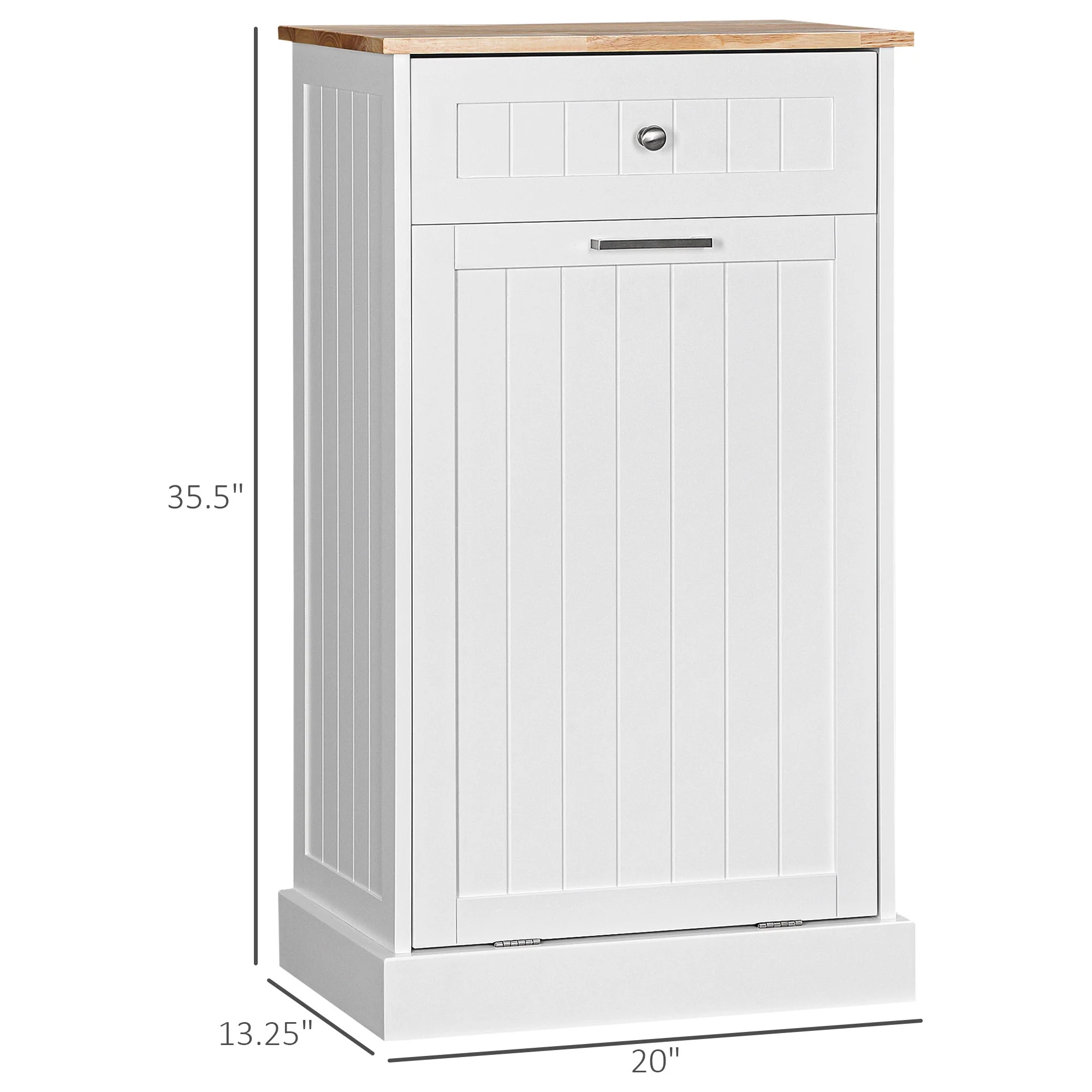 HOMCOM Kitchen Tilt Out Trash Bin Cabinet, Free Standing Recycling Cabinet - Image 10