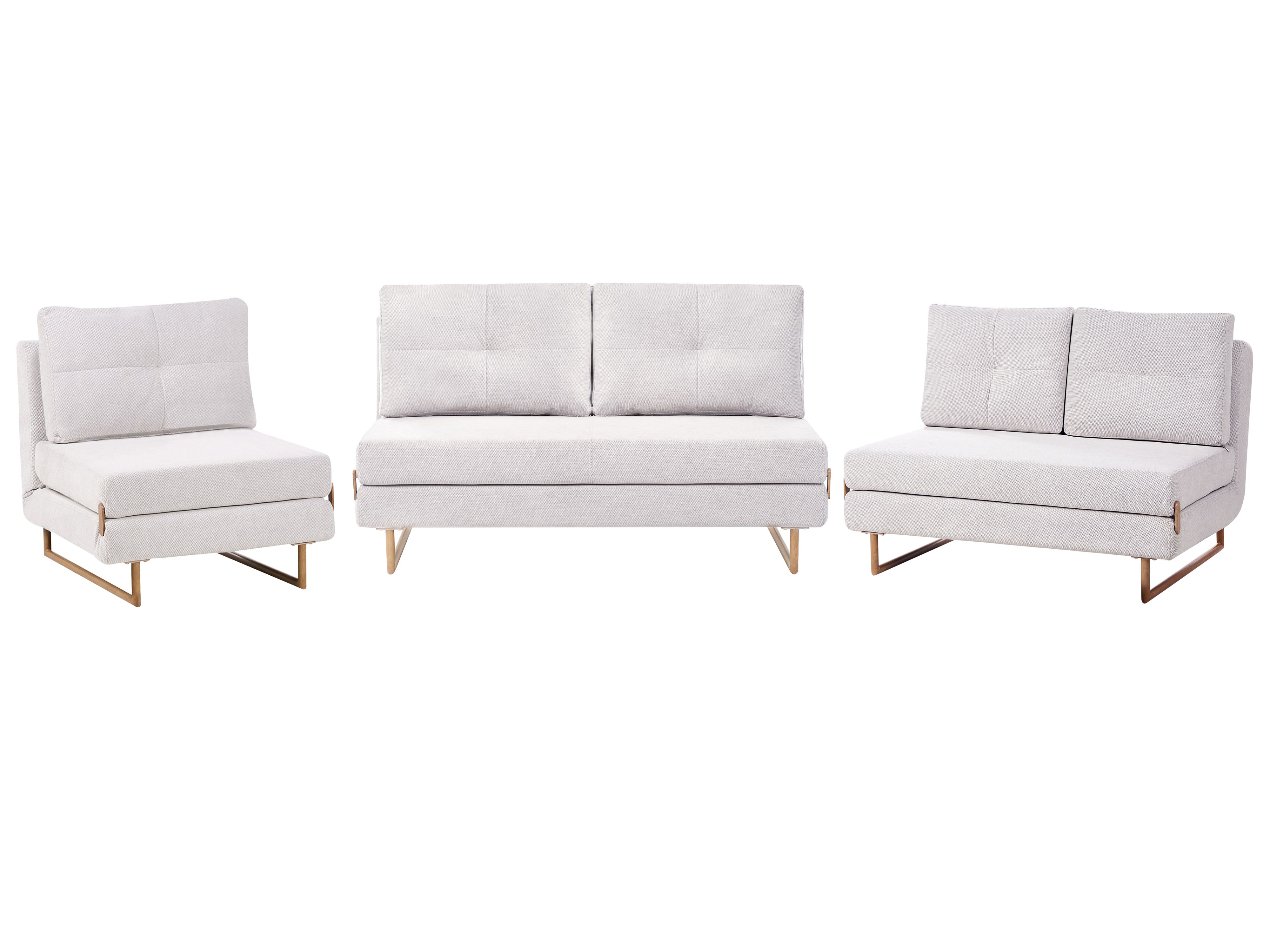 Living Room Set 6 Seater JERSLEV Fabric Off-White