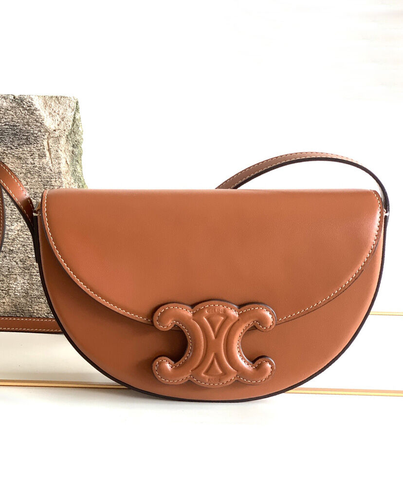 Celine Besace Cuir Triomphe In Smooth Calfskin Coffee