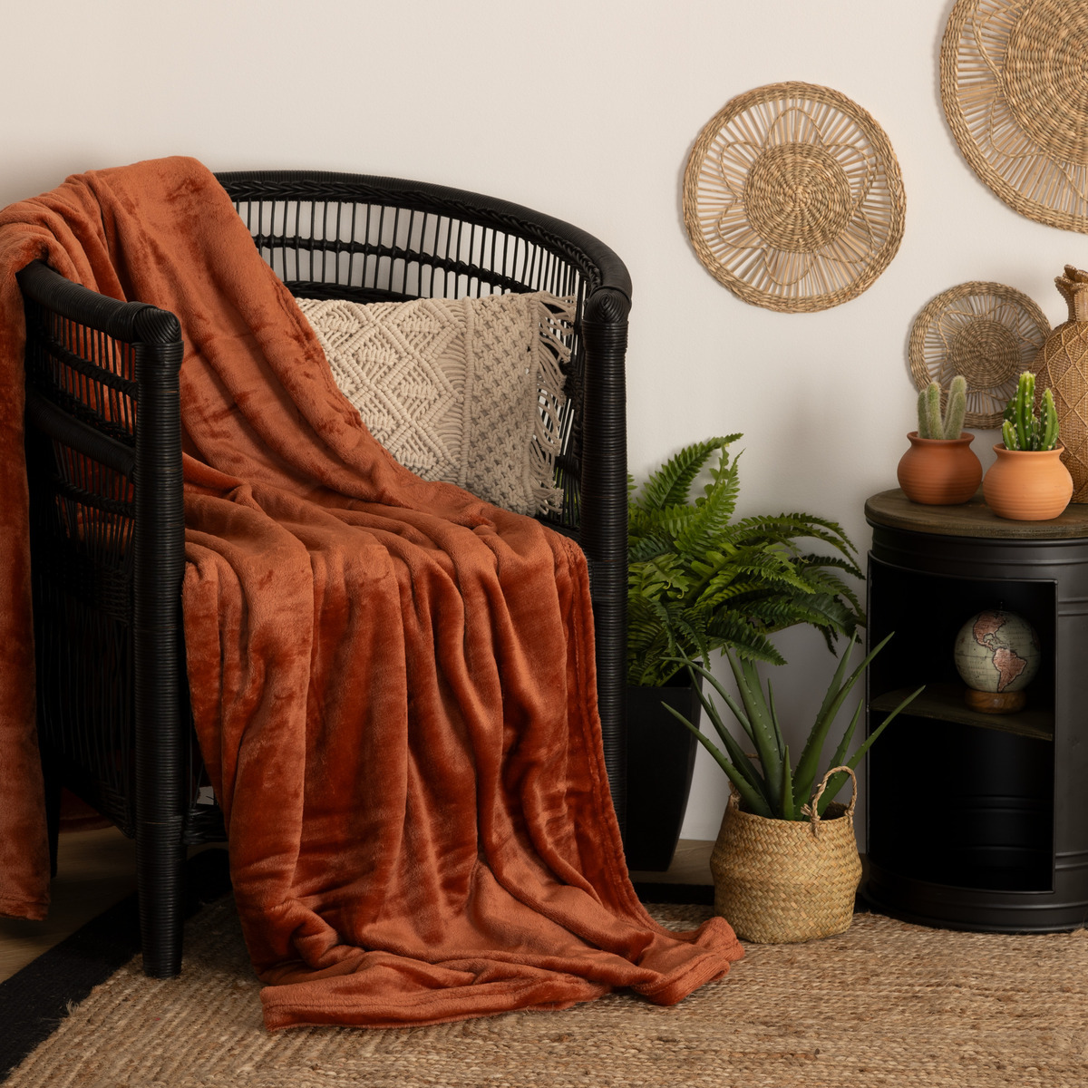 Throw "Ollis" Terracotta pink, 180x230 cm