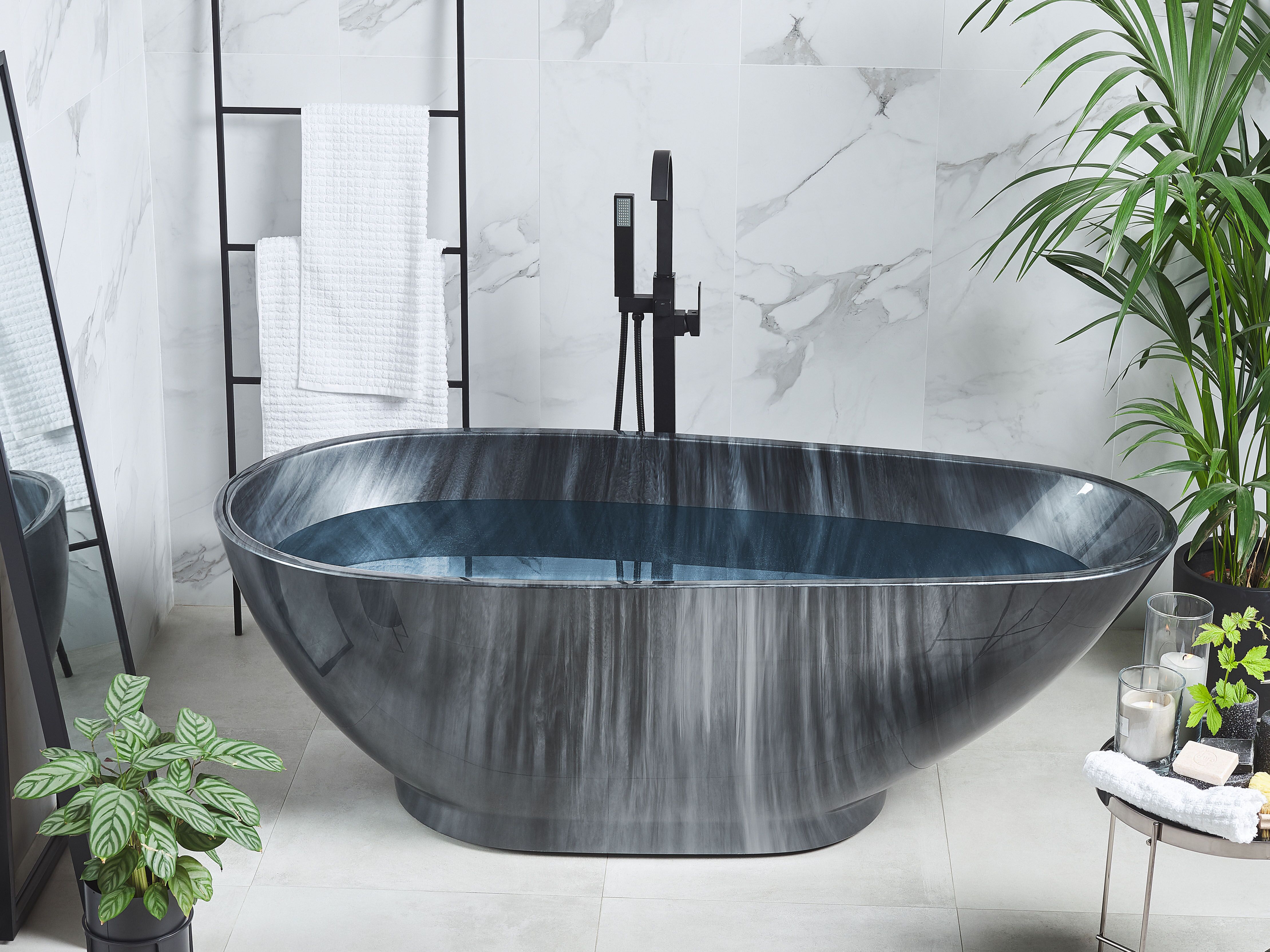 Freestanding Bathtub RIOJA 1700 x 800 mm Black Marble