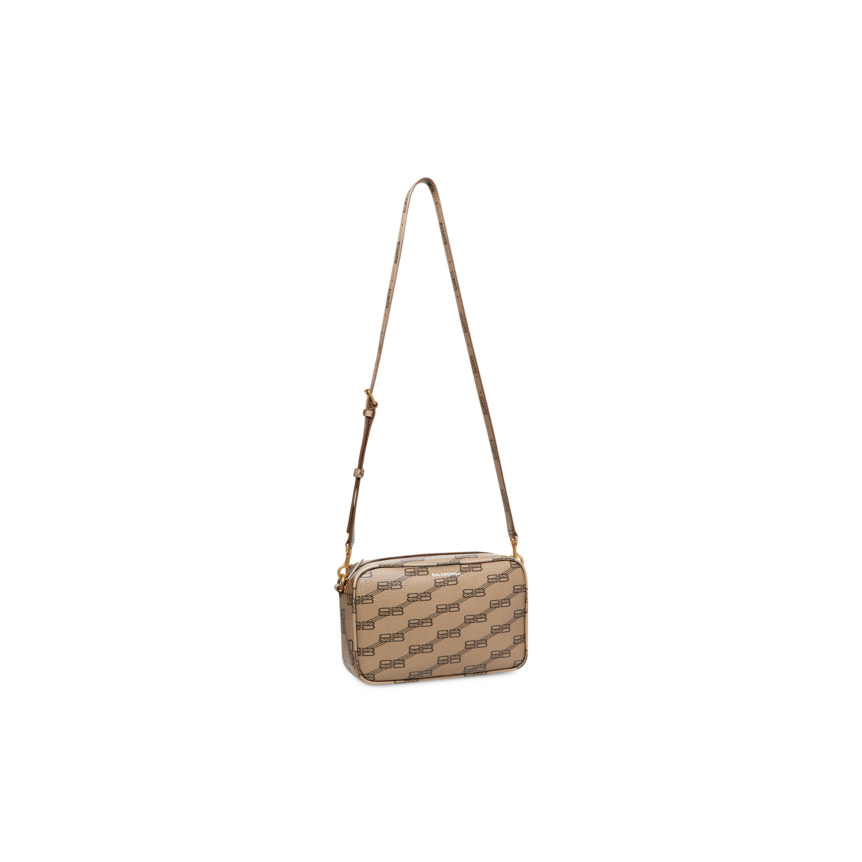 SIGNATURE MEDIUM CAMERA BAG BB MONOGRAM COATED CANVAS IN BEIGE - Replicaclubs