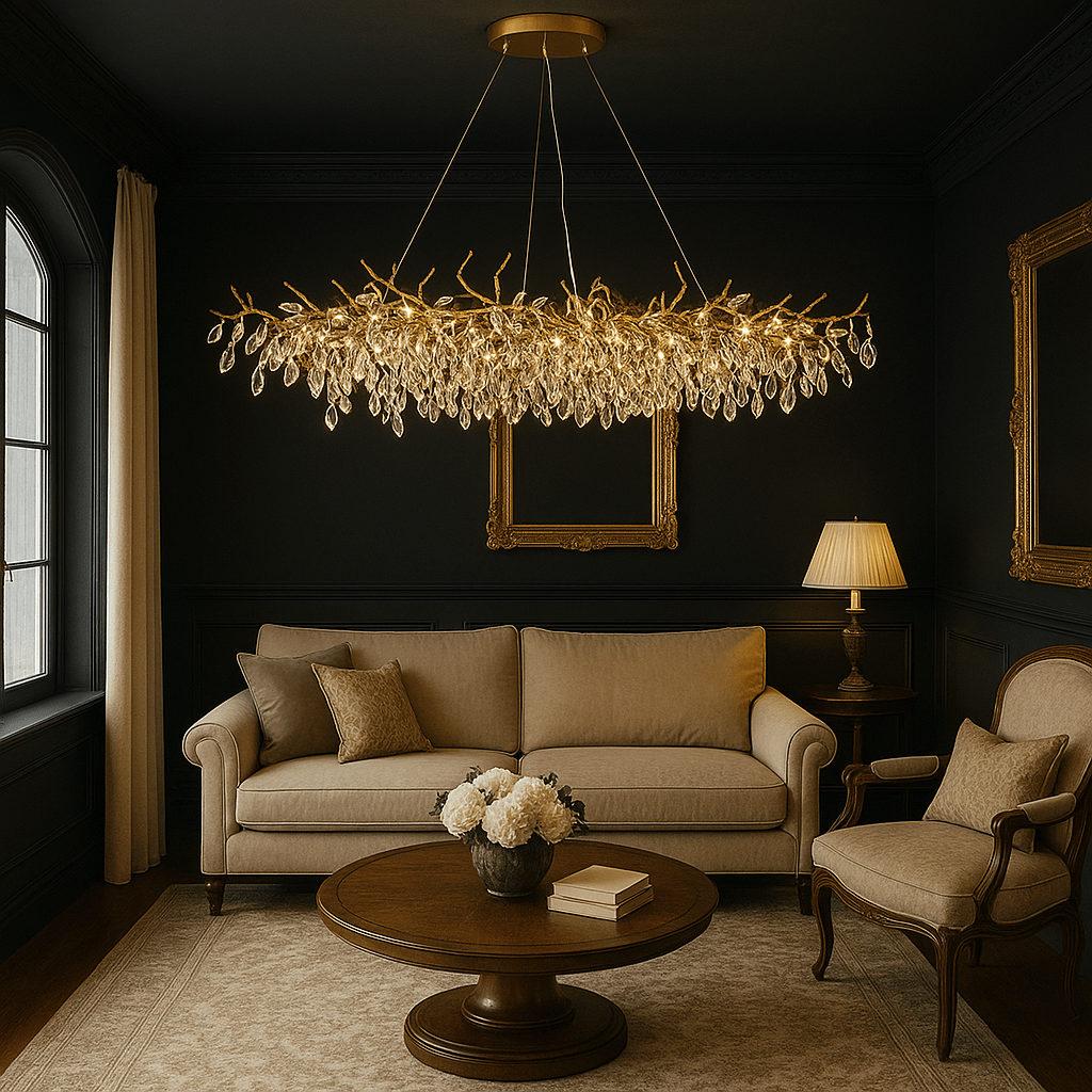 Glazen Kroonluchter Modern in Franse Stijl met LED Verlichting – Elegante Kristallen en Aluminium Structuur
