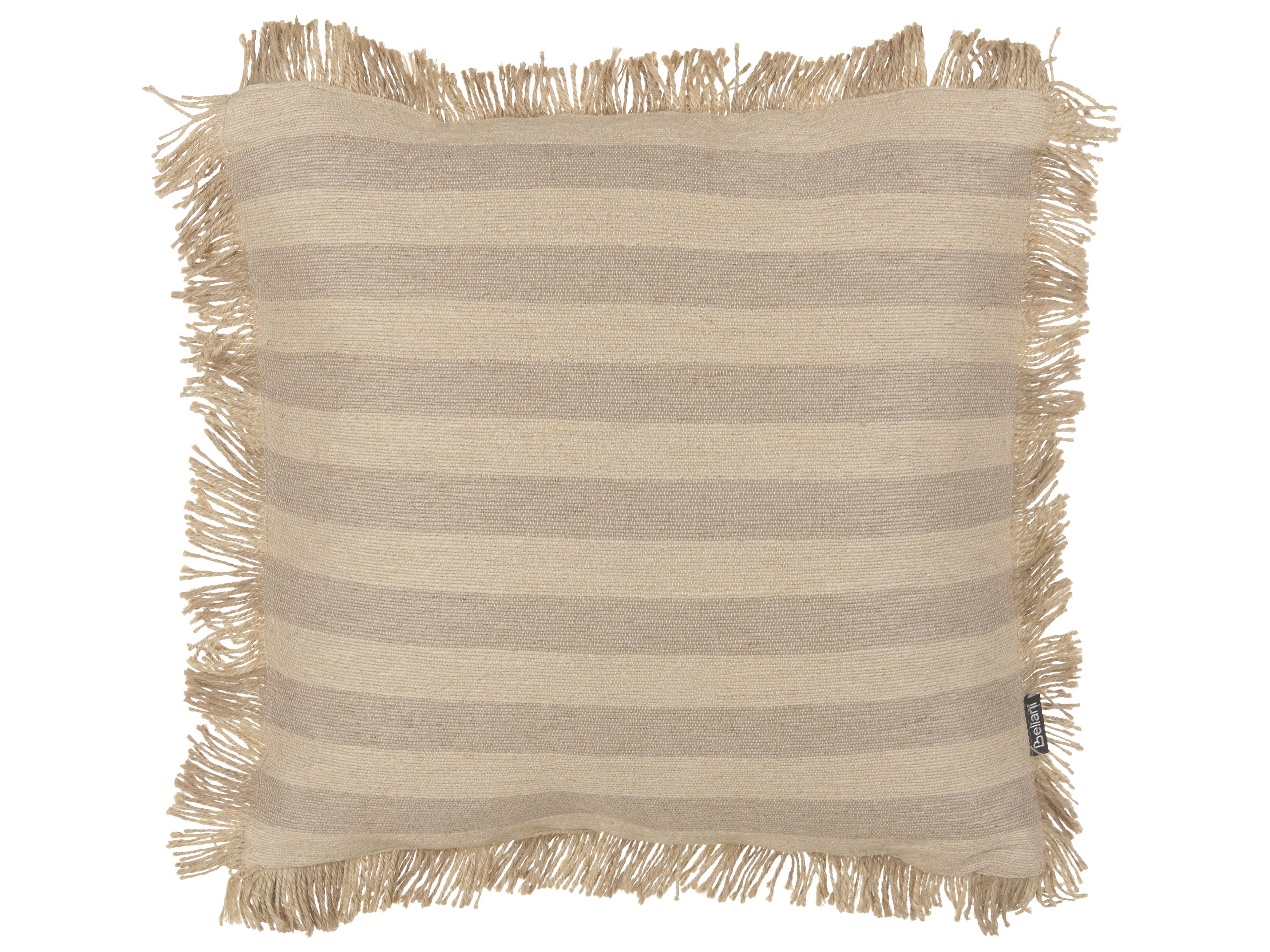 Throw Cushion CIRSIUM Jute 45 x 45 cm Beige Striped