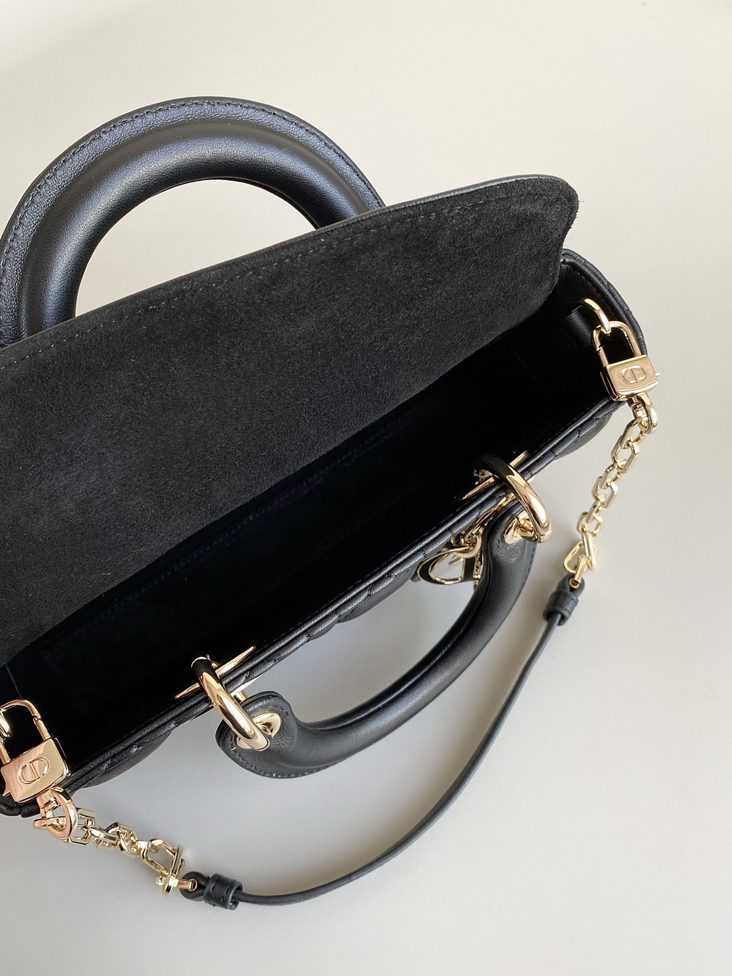 Small Lady D-Joy Bag White/Pink/Black For Women 9in/22cm M0613ONGE_M0301:1High-quality replica