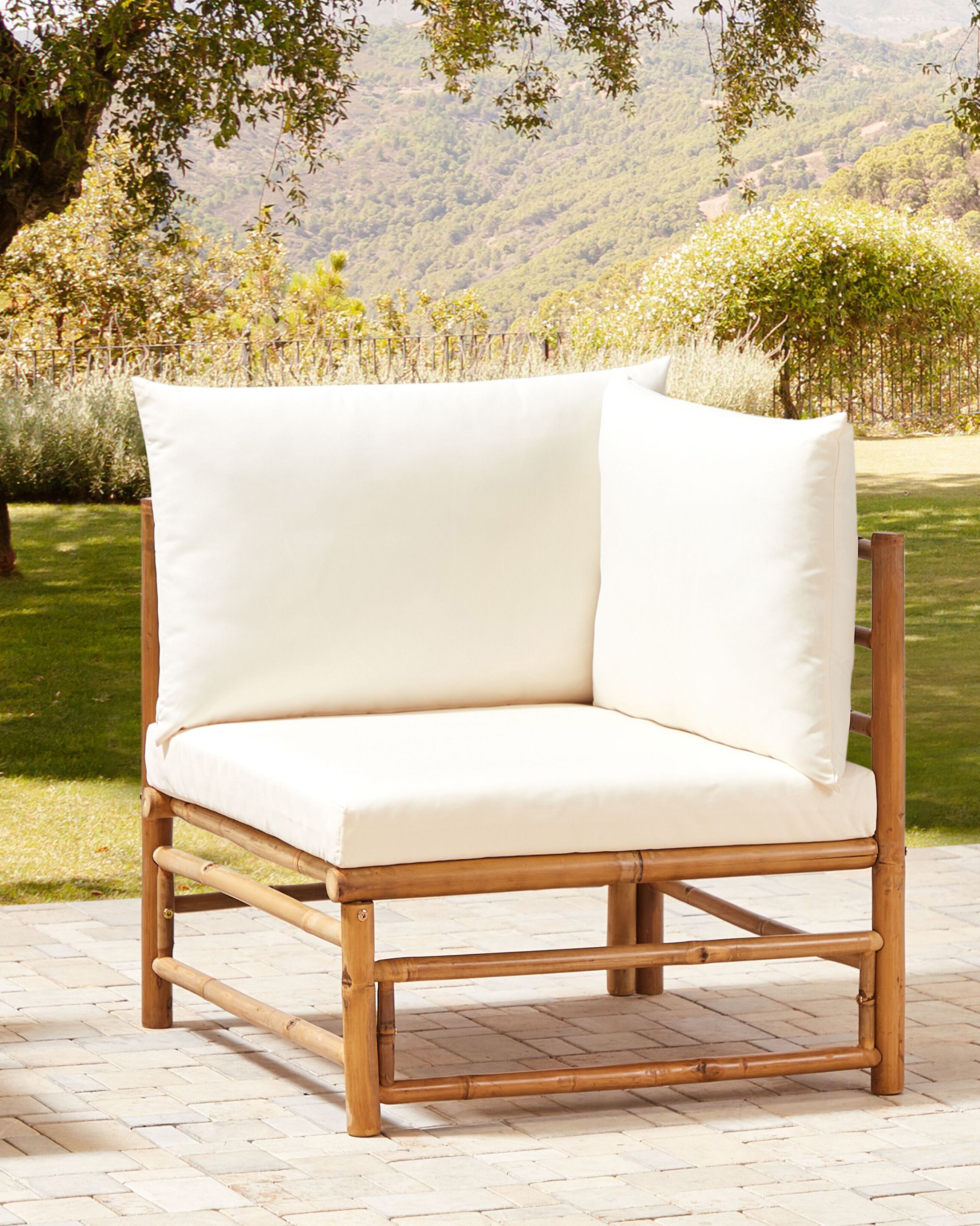 Garden Corner Section CERRETO Bamboo Off-White