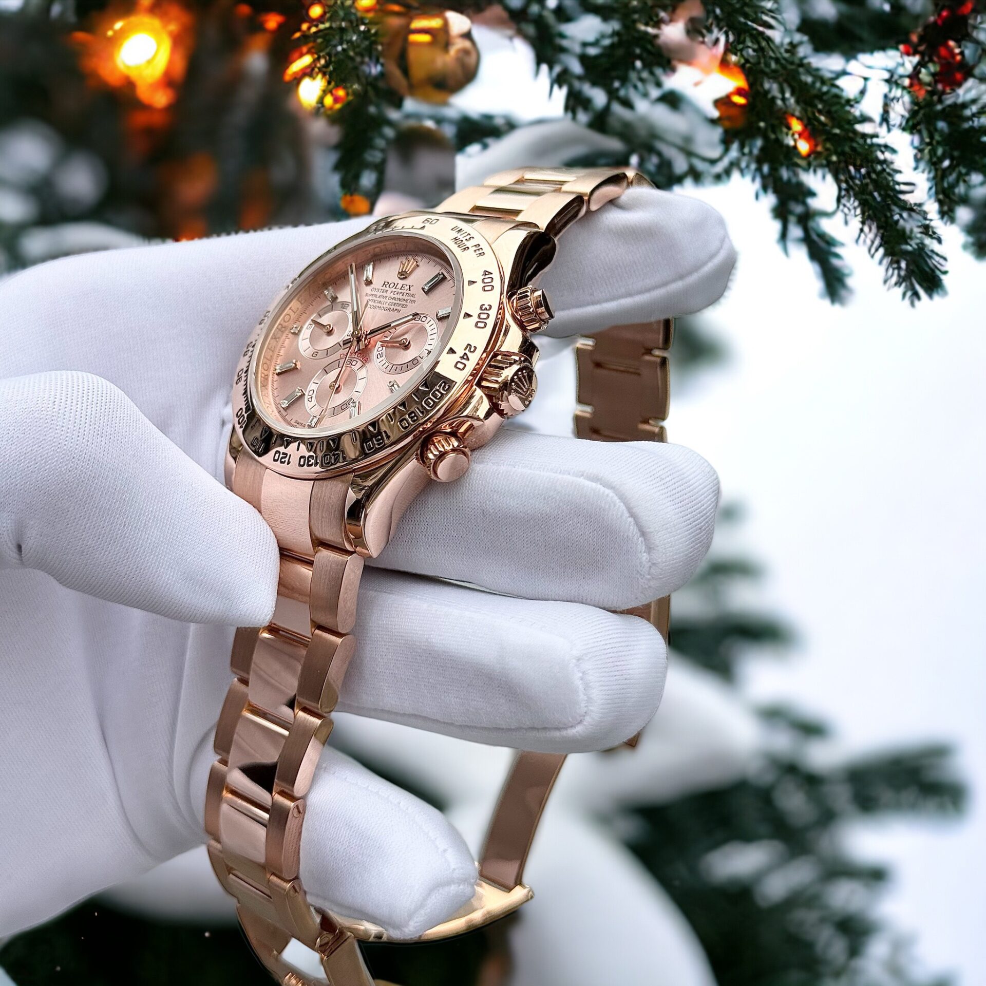 Rolex Daytona 18K Solid Rose Gold Replica Watch 40mm - Elite Watch Atelier