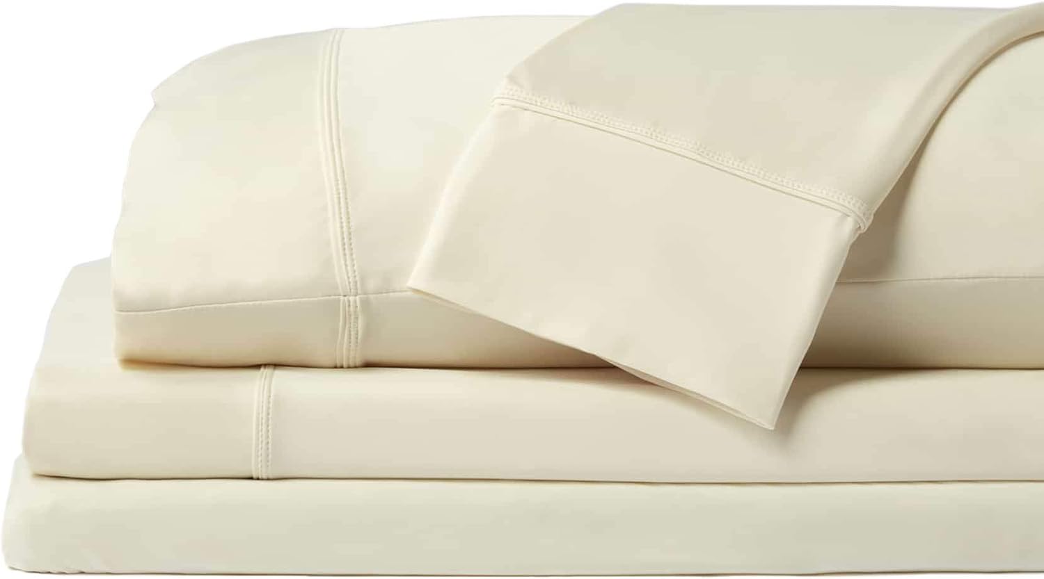 SHEEX - Original Performance Sheets Set (King/California King) Ecru - Cooling Sheets - Moisture Wicking - 1 Flat Cooling Sheet, 1 Fitted Cooling Sheet, 2 Pillow Covers - Wrinkle Free - Sleep Aid