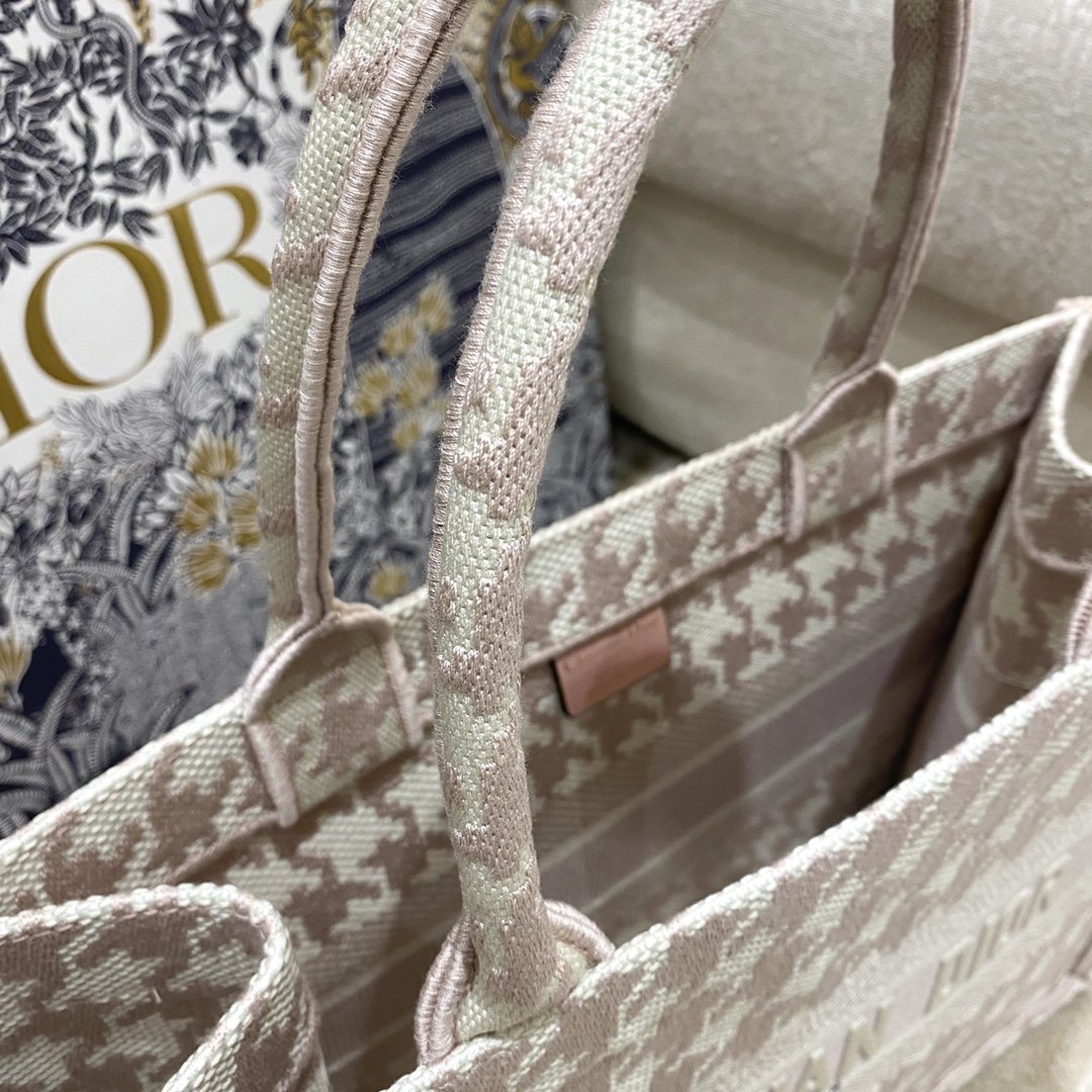 Christian Dior Medium Dior Book Tote Pastel Houndstooth Embroidery, Pastel, For Women Women’s Handbags, Shoulder Bags, 36cm CD1:1High-quality replica