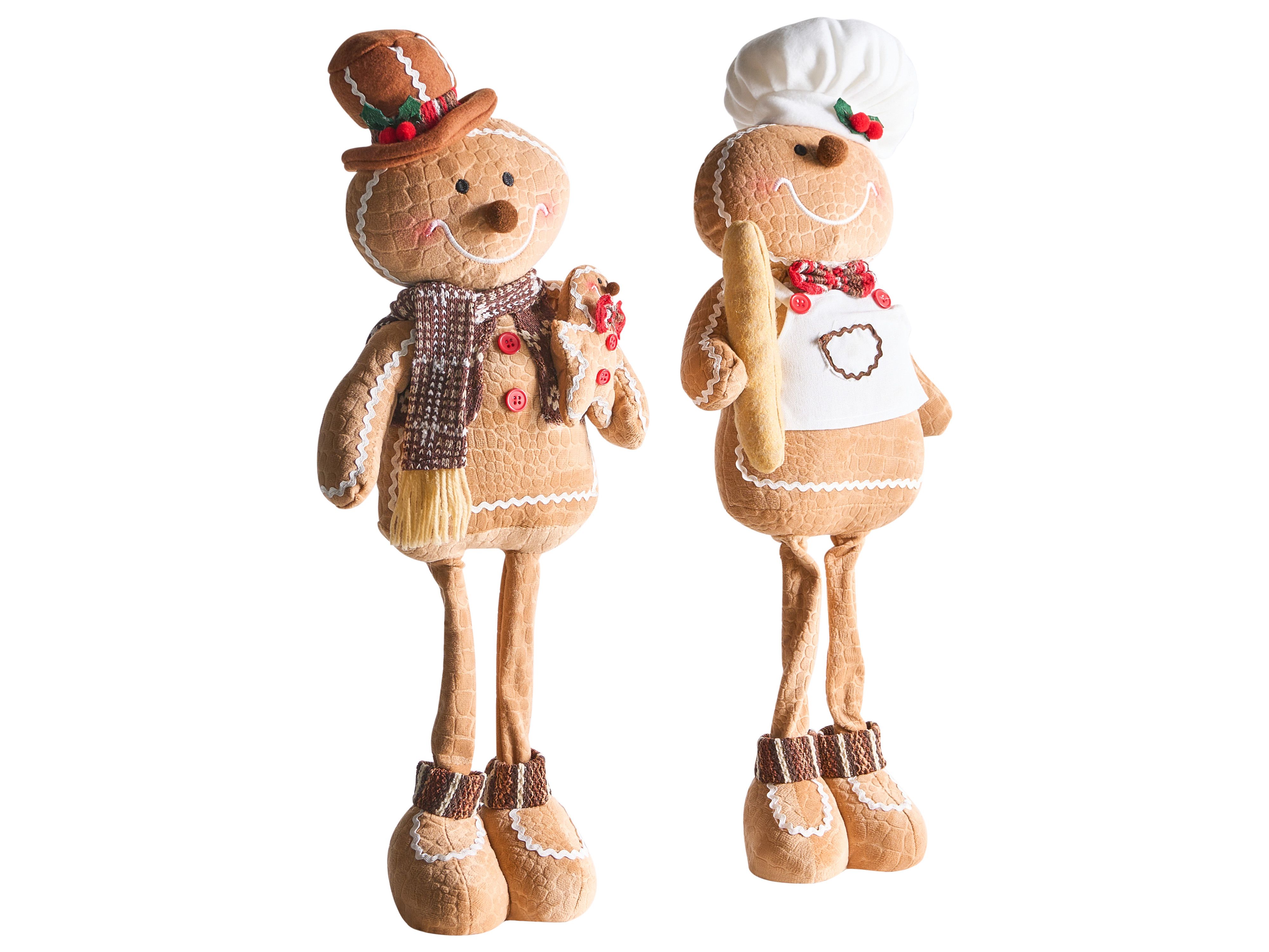 Set of 2 Christmas Decorations EIKEREN Gingerbread Man 55 cm Brown