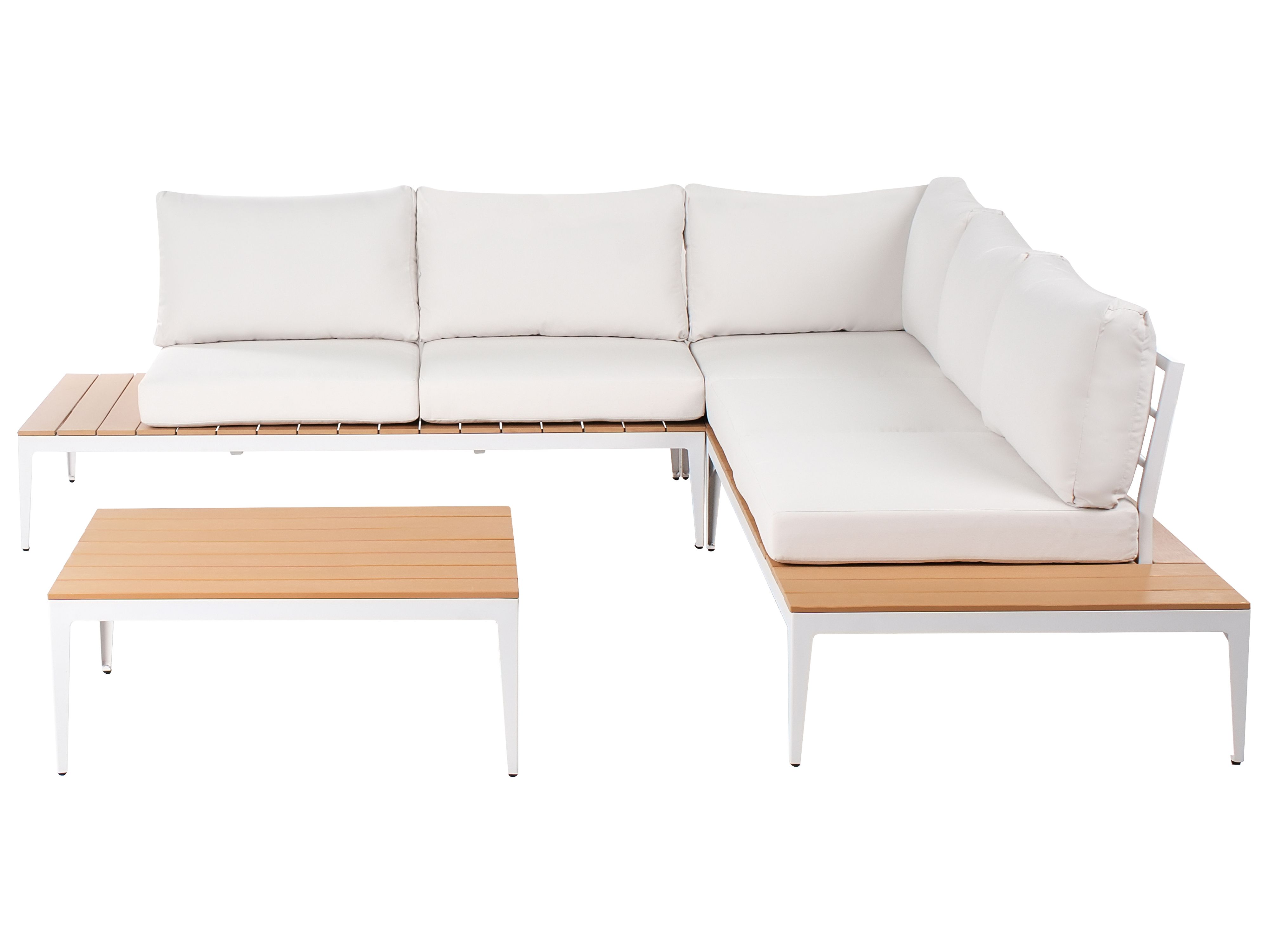 Garden Corner Sofa with Table 5 Seater POSITANO Off-White