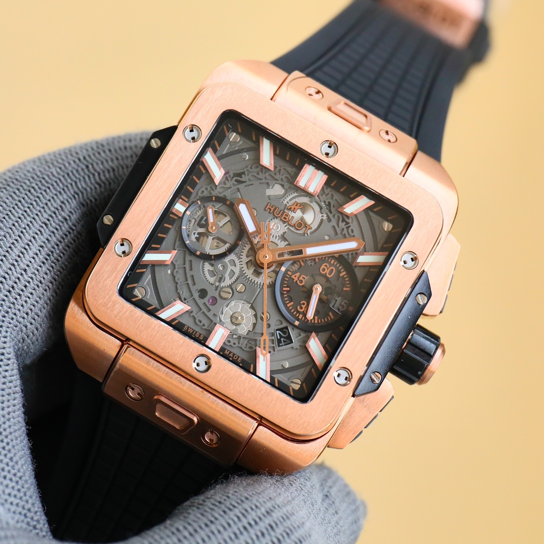 HUBLOT SQUARE BANG UNICO 45MM RUBBER STRAP(1:1 replica) - Top club