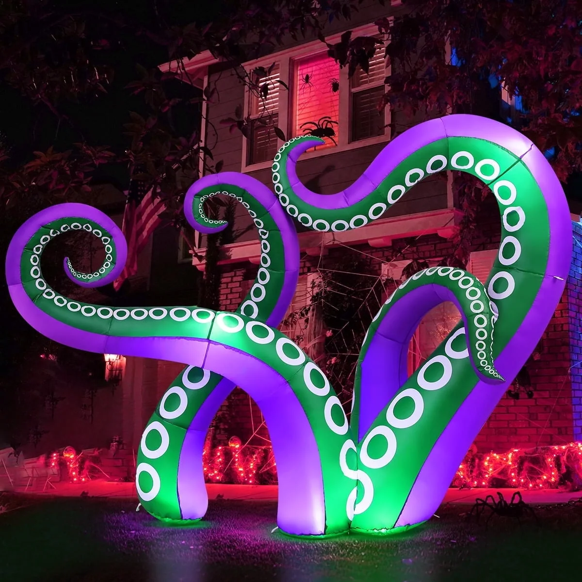 GOOSH Halloween Inflatables 7.2 FT Octopus Tentacles Inflatable with Built-in LEDs, Halloween Inflatable Octopus Blow Up Octopus Tentacles, Outdoor Halloween Decorations for Holiday Party