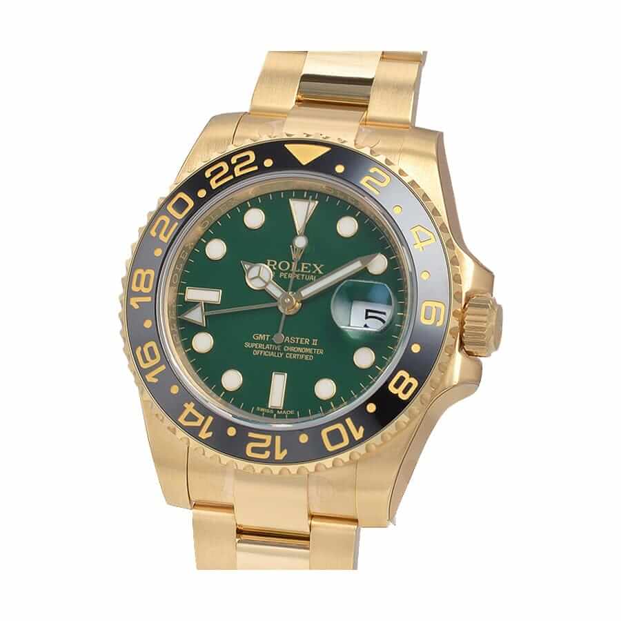 Rolex GMT-Master II 11678LN Yellow Gold Green Dial oyster Replica - Top club