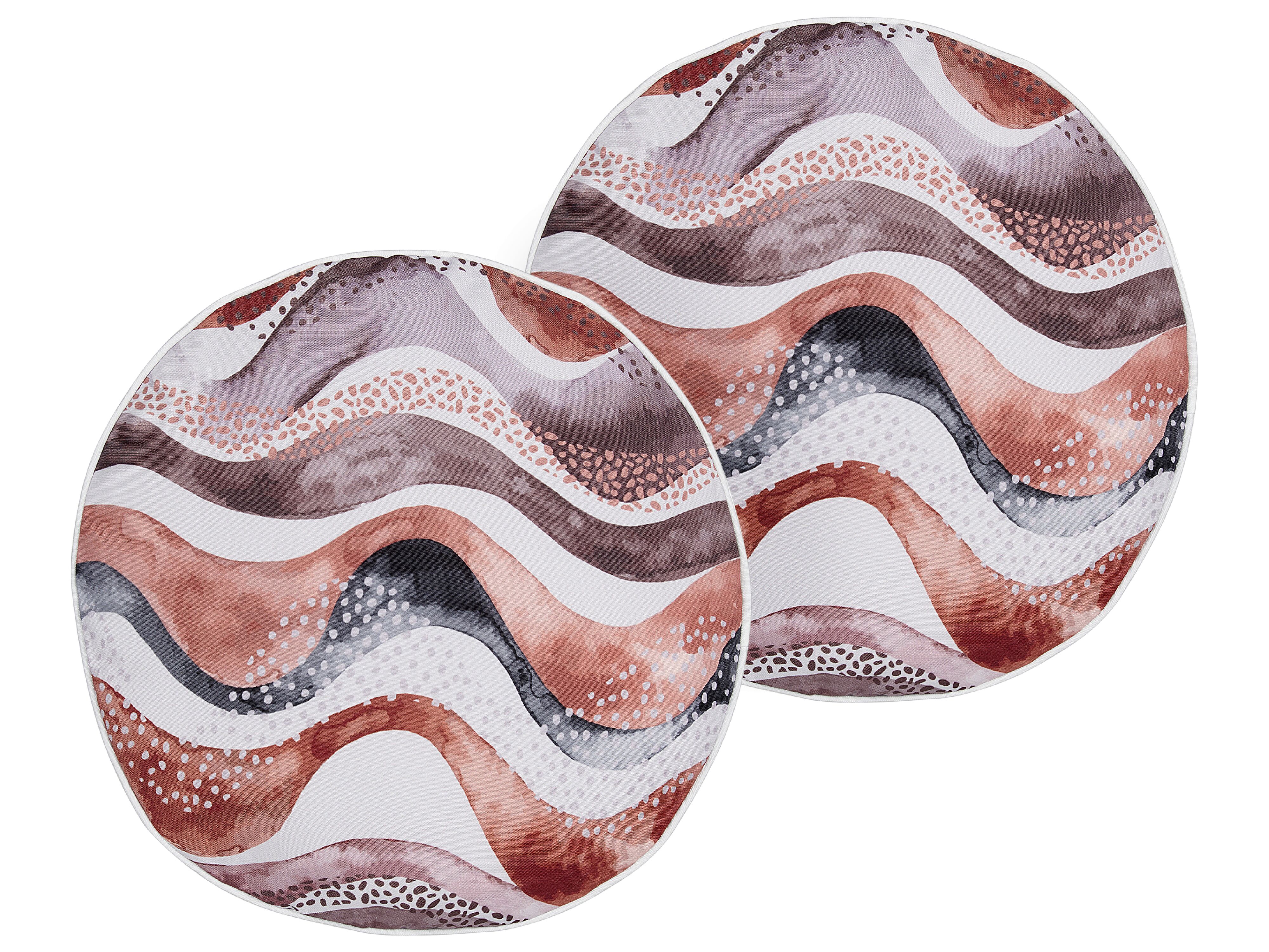Set of 2 Outdoor Cushions SEBORGA Abstract Pattern 40 x 40 cm Brown