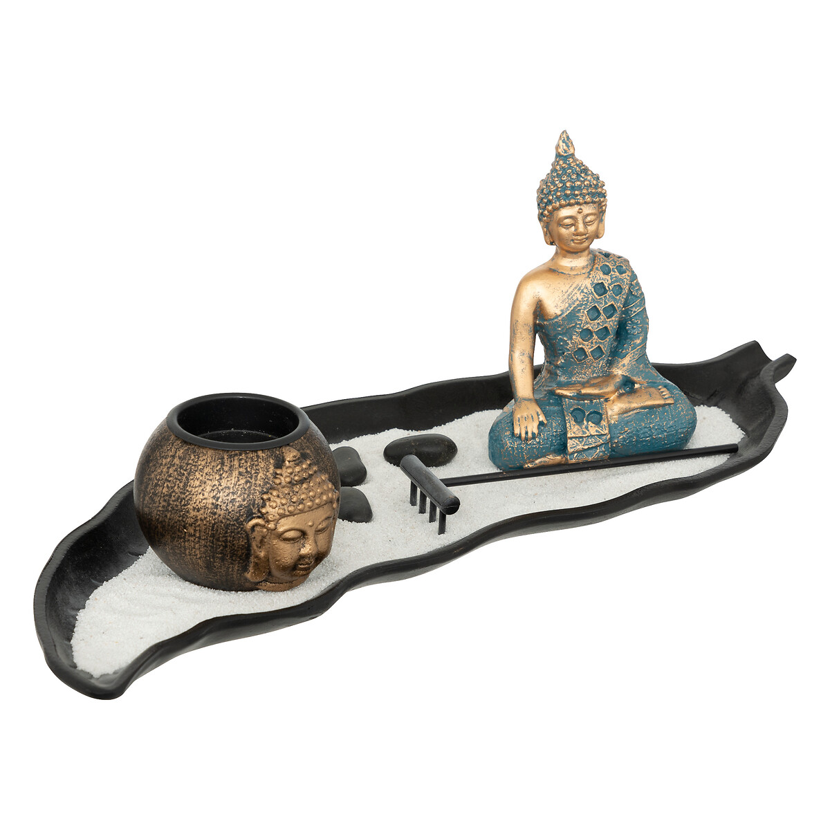 Wooden Zen garden "Shamy" Black, 37x15 cm
