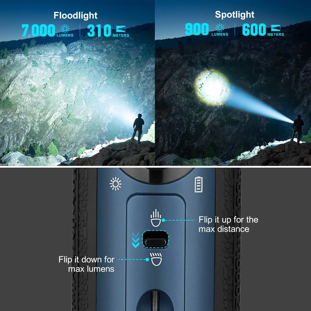 OLIGHT Marauder Mini 7,000 Lumens Bright Flashlight with 600 Meters Beam Distance, Powerful RGB Lights, Magnetic Rechargeable for Outdoors Work, Hunting, and Searching(Black) - Image 15