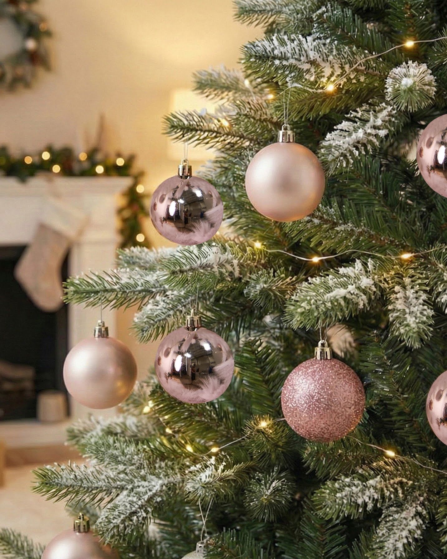 Set of 60 Baubles TYIN Pink
