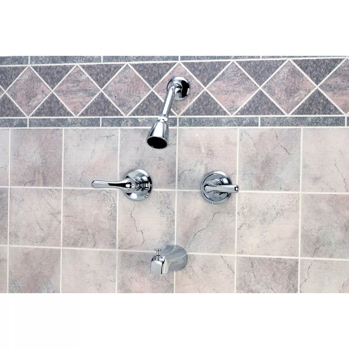 Home Impressions Chrome 2-Handle Metal Lever Tub & Shower Faucet