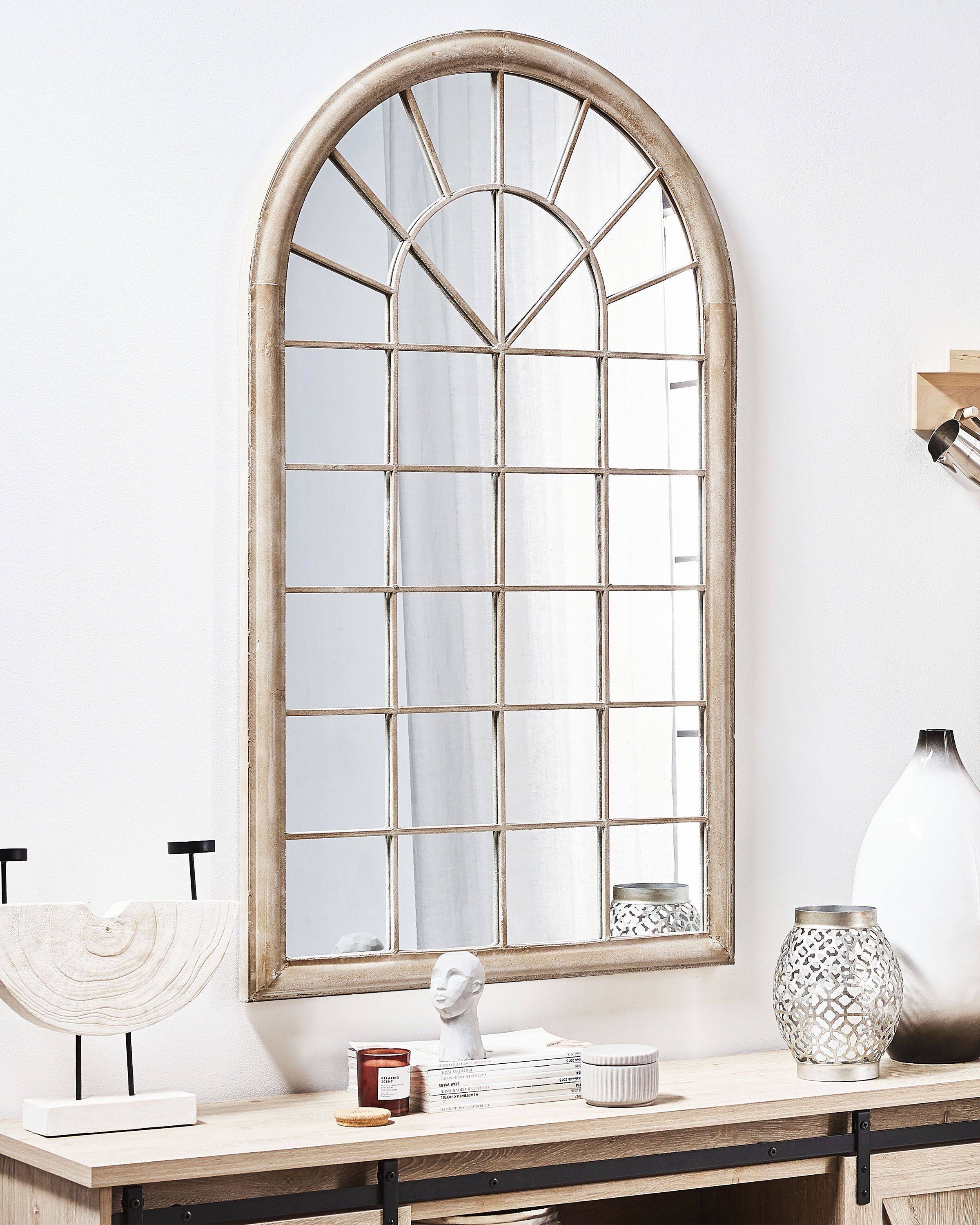 Wall Mirror TREVOL 77 cm 130 cm Metal Beige