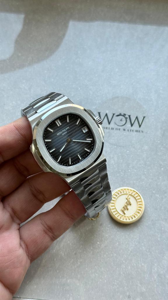 Replica PATEK PHILIPPE Nautilus 5811/1G PPF 1:1 Best Edition Grey Textured Dial on SS Bracelet Asian Cal.26-330CS - Top club