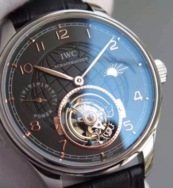 Replica IWC TF Portuguese Tourbillon Moonphase Leather Strap - Top club