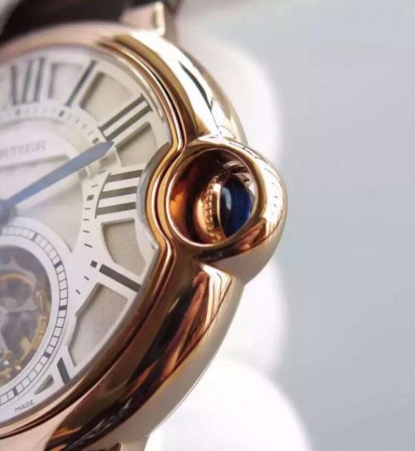 Replica Cartier Ballon Bleu Tourbillon YG Brown Leather Strap - Top club