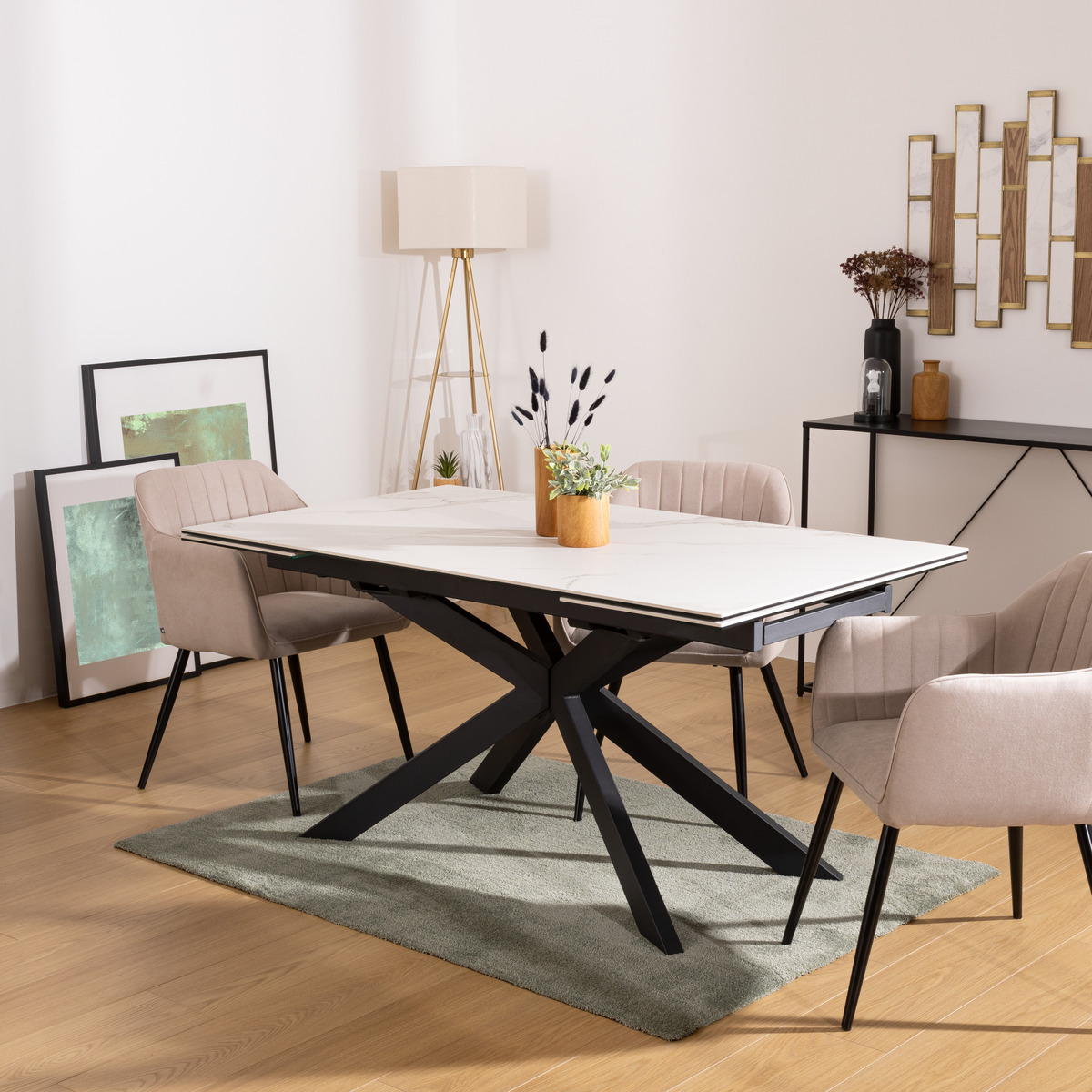 Extendable dining table "Boot" White, 160/240x90x76 cm