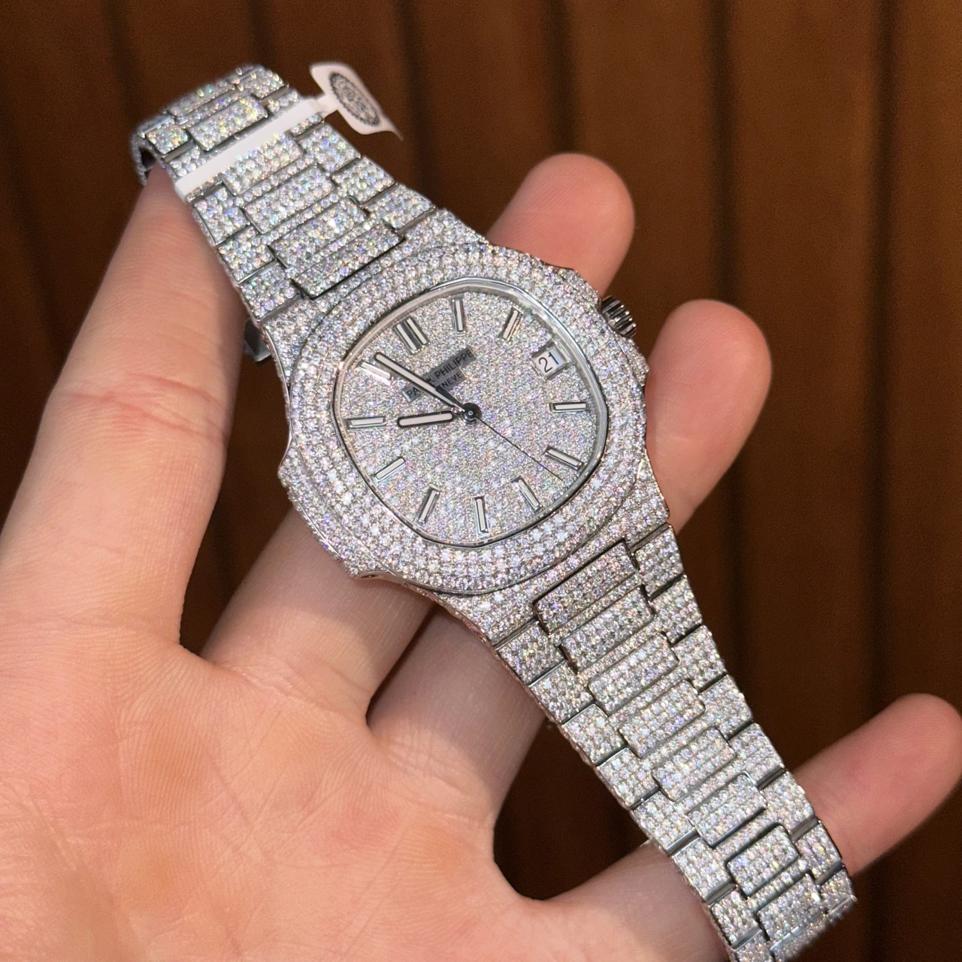 Patek Philippe Replica 1:1 Watch Nautilus 5719 Full Diamond Moissanite Hong Kong 40mm - Top club