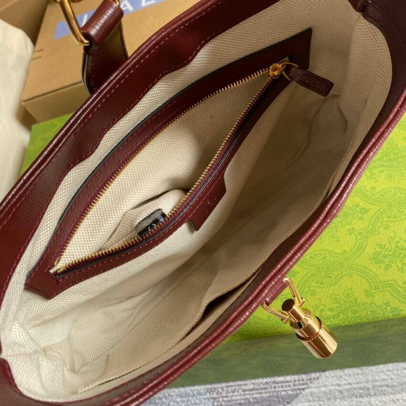 Replica Gucci Jackie 1961 Small Shoulder Bag 636706 In Burgundy Gg Canvas1:1High-quality replica