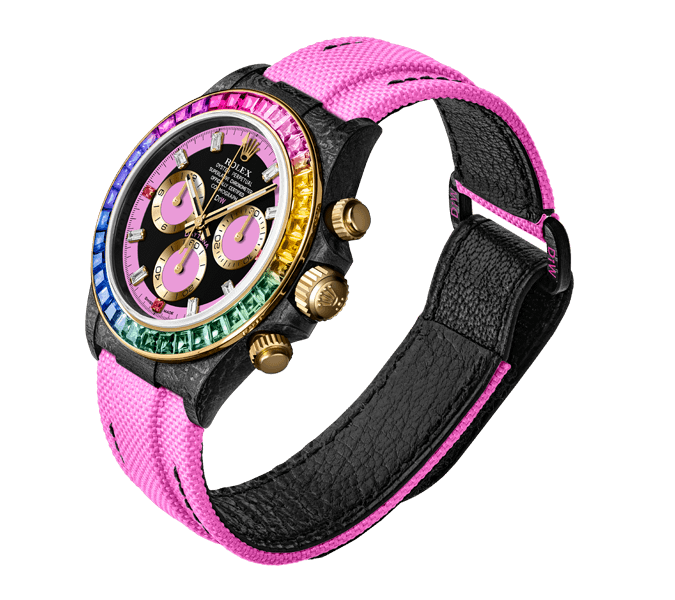 ROLEX Diw Daytona carbon rainbow pink 40mm carbon(1:1 replica) - Elite Watch Atelier