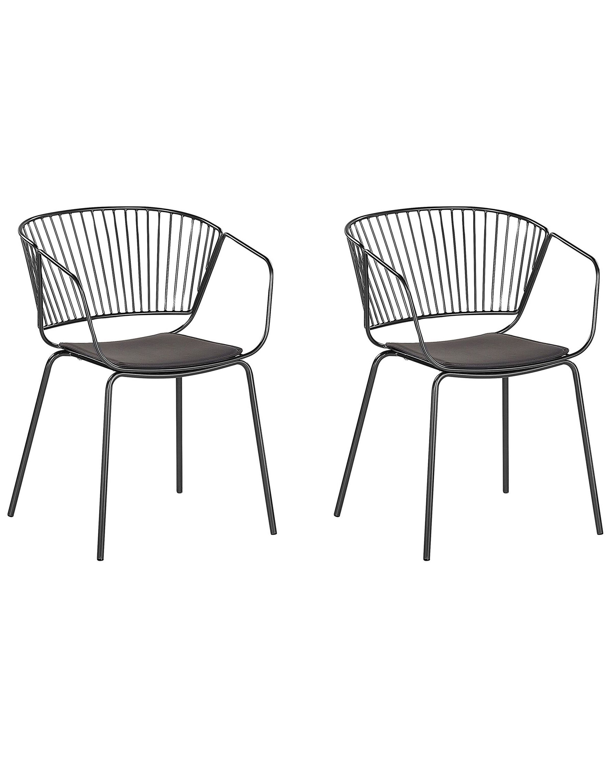 Set of 2 Dining Chairs RIGBY Metal Black