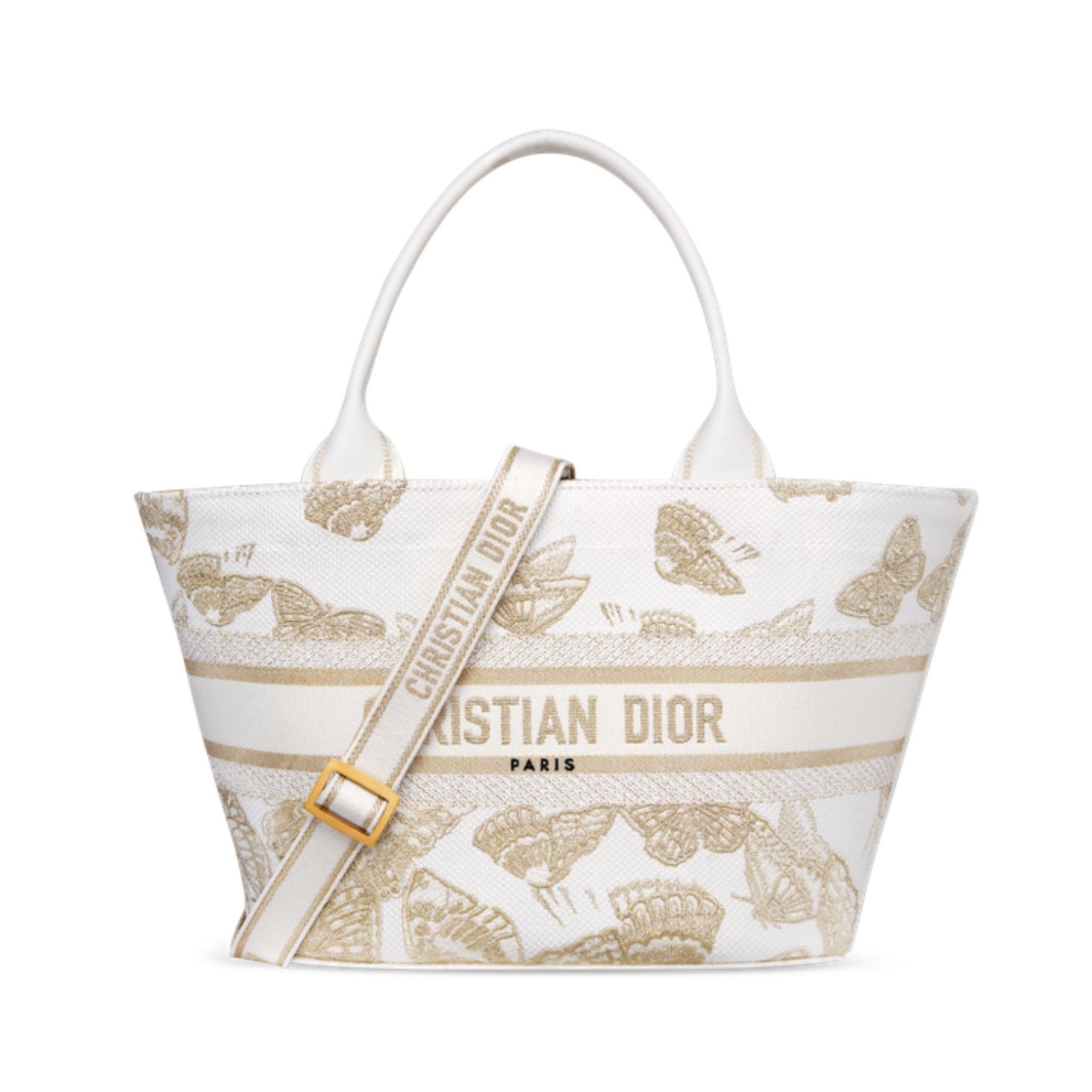 Christian Dior Hat Basket White And Gold-Tone Bag For Women M1328CECH_M01E- 10.5 Inches/ 27 Cm1:1High-quality replica
