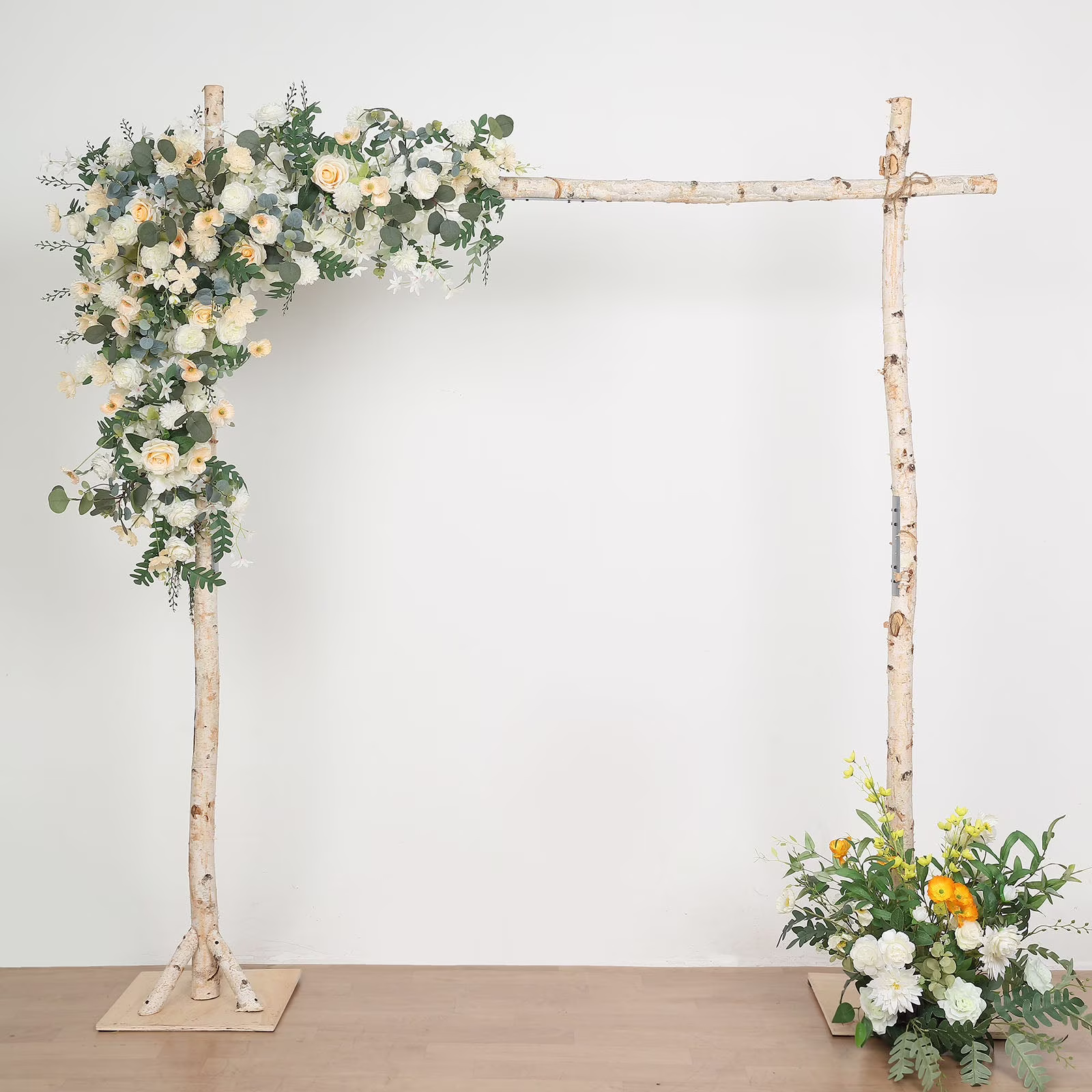 Efavormart 7FT Rustic Square Wedding Arch Wooden Backdrop Stand, Wedding Ceremony Arch - Brown - Image 7