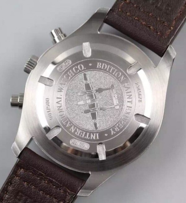 Replica IWC V6 Pilot Chrono Brown/White Dial A7750 - Top club