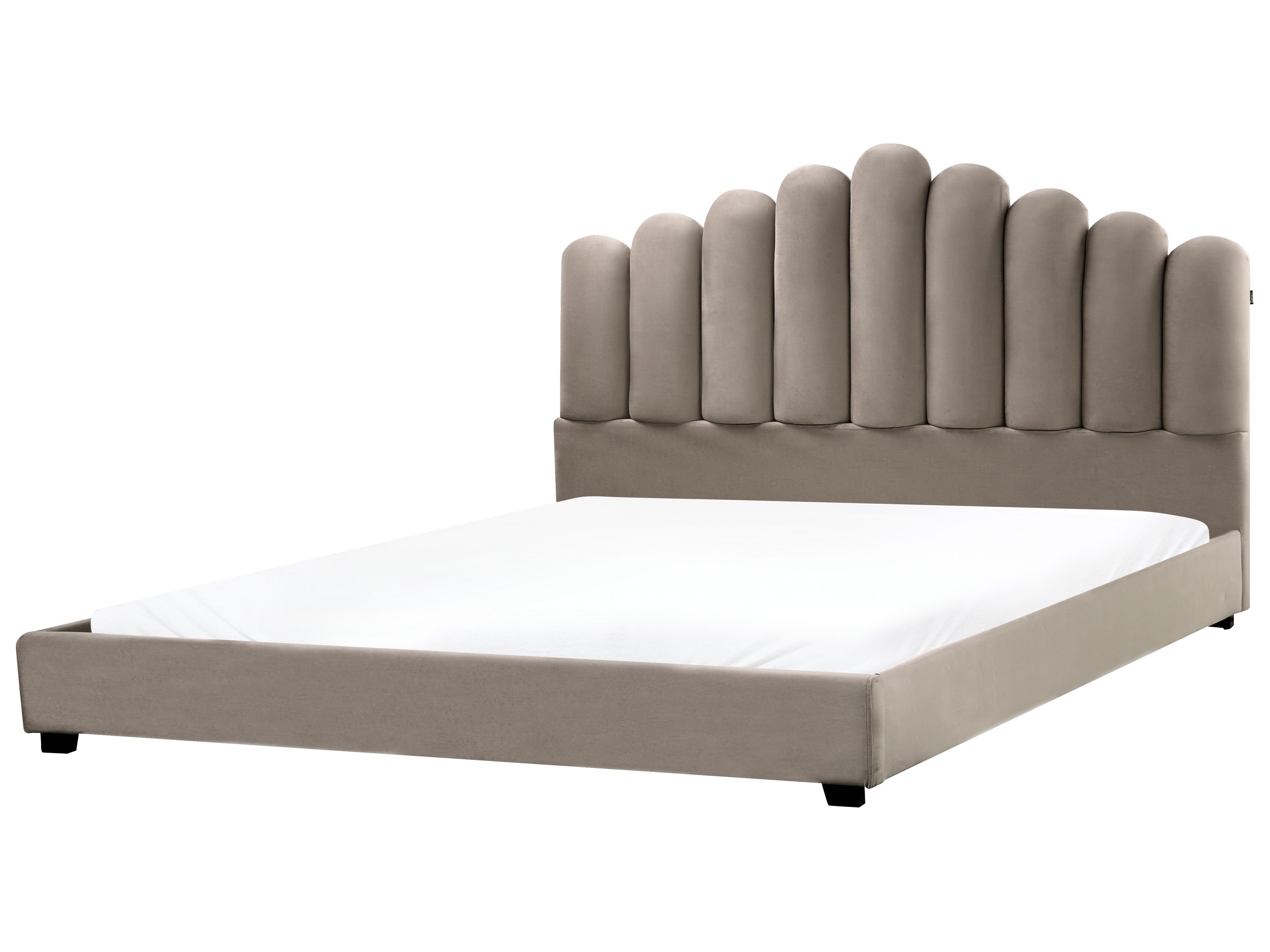 Bed Velvet VINCENNES 180 x 200 cm (EU Super King) Taupe