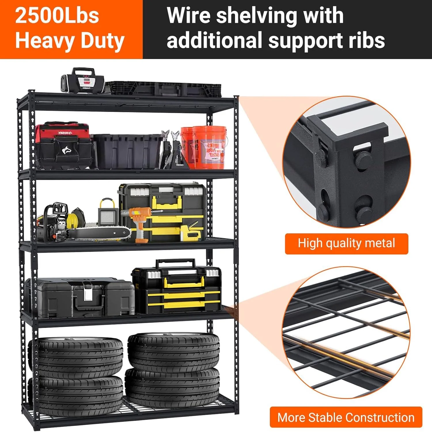 Ataucjin Garage Shelving, Heavy Duty Garage Shelving 48