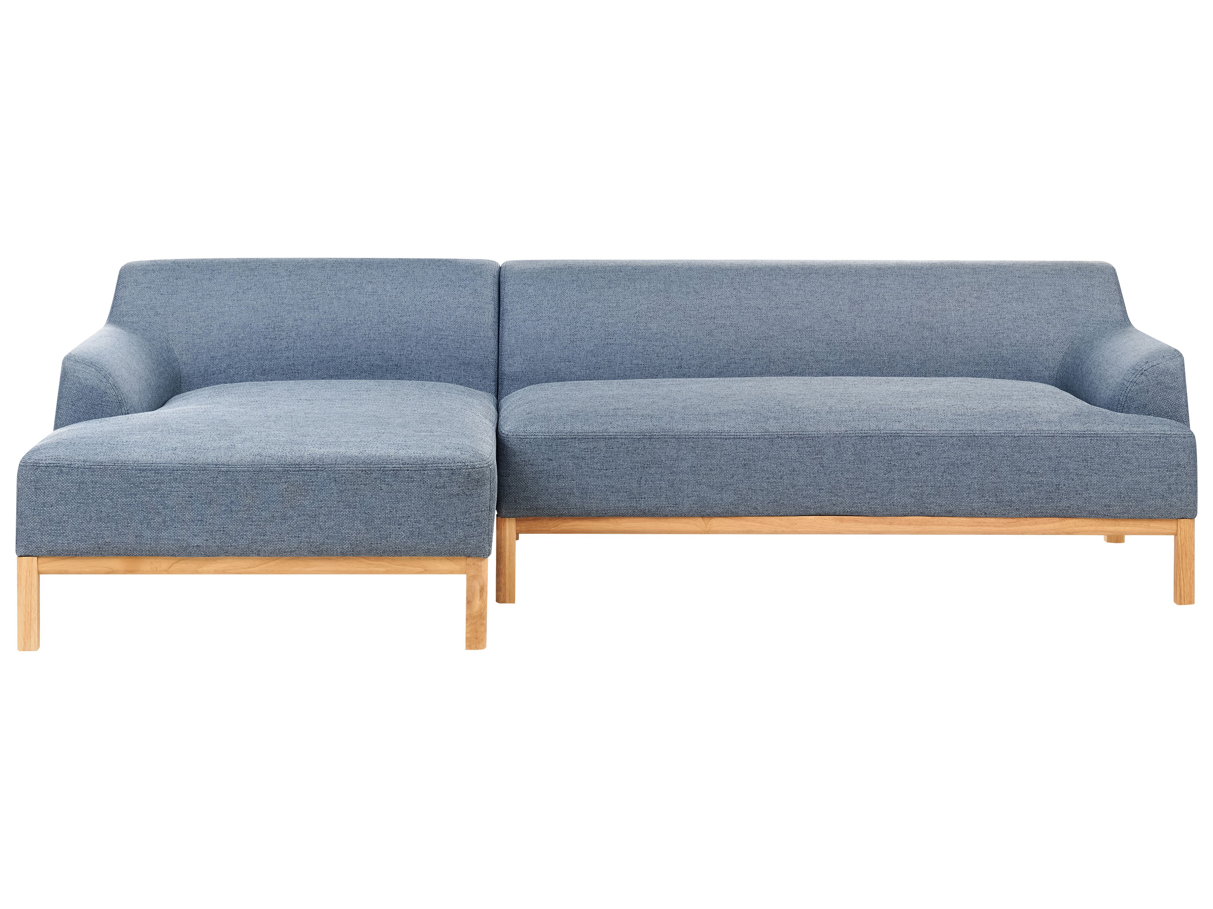 Corner Sofa 3 Seater SOSJO Fabric Blue Right Hand
