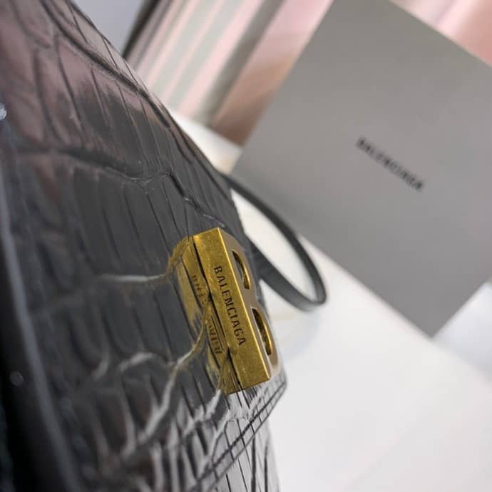 Balenciaga Crocodile Embossed Box Replica Shoulder Bag - Replicaclubs