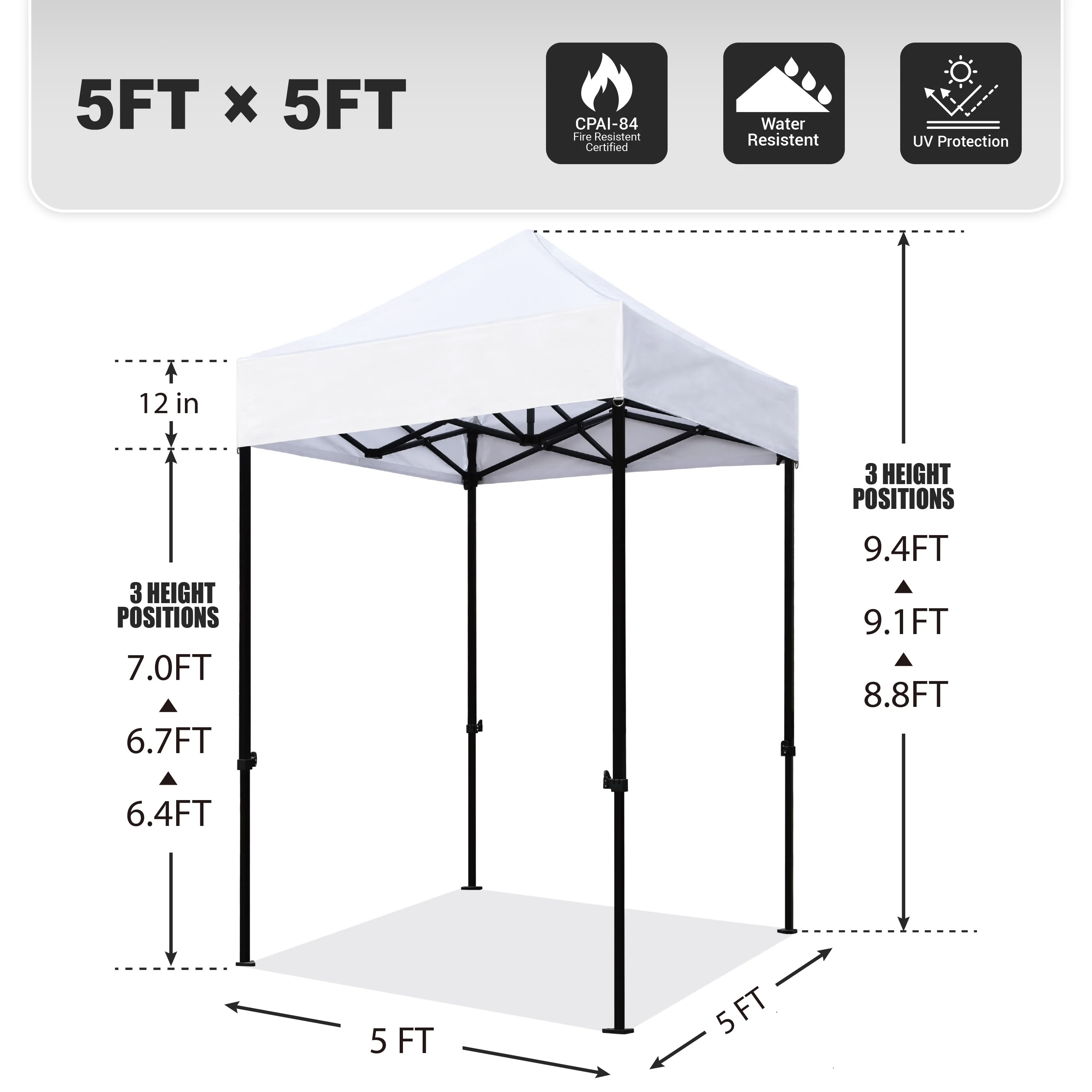 Eurmax 5x5 Pop up Canopy Outdoor Heavy Duty Tent,Ruby - Image 2