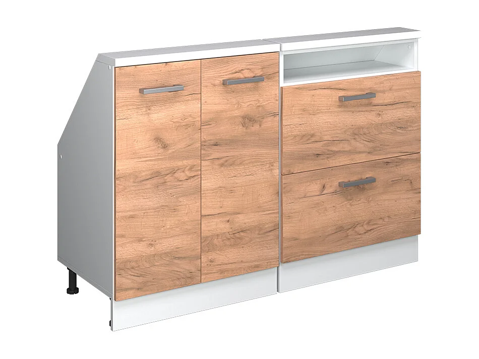 Ensembles de meuble de rangement sous pente chêne doré/blanc 120x46x81.6 rion