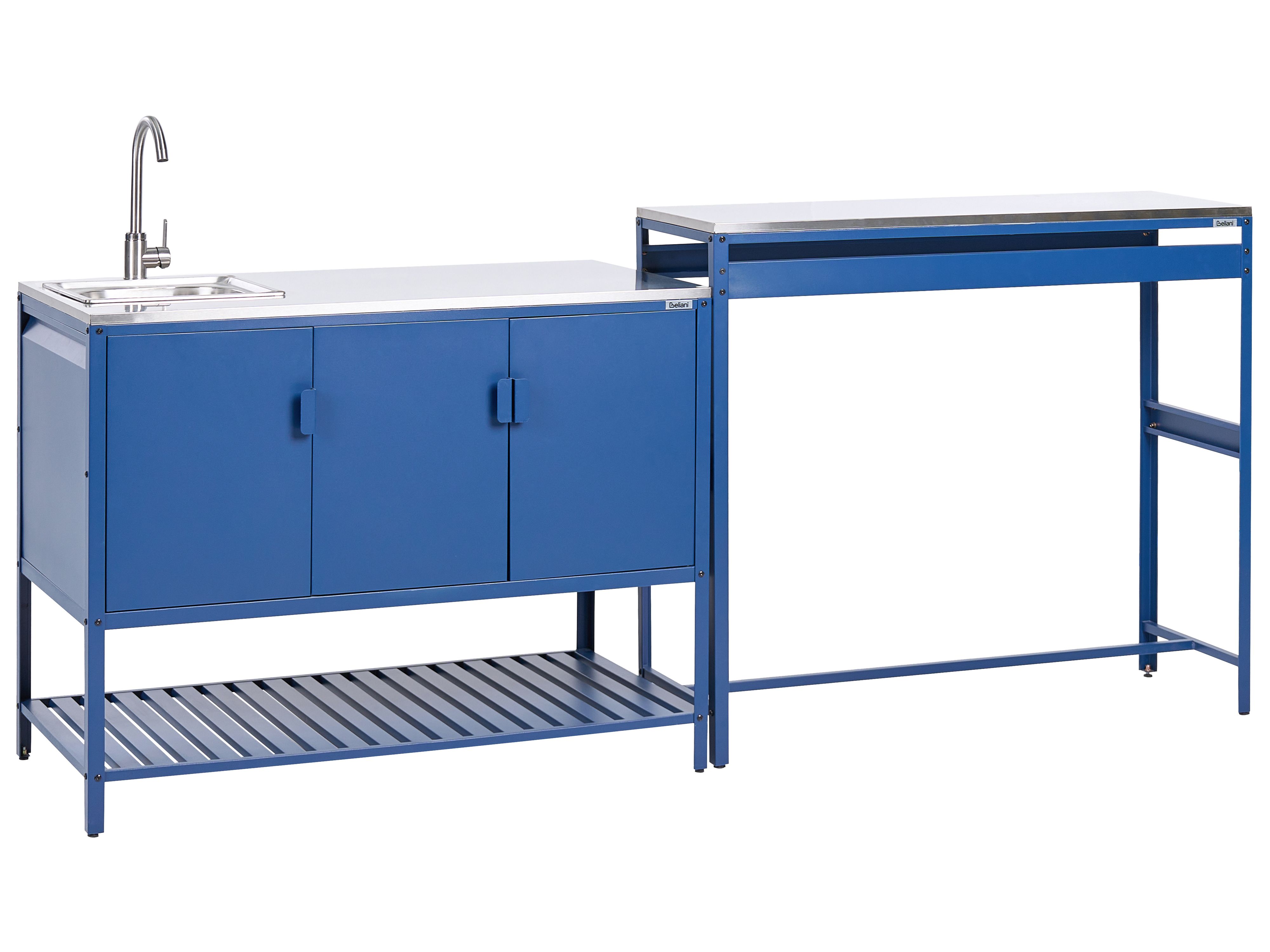 2 Piece Outdoor Kitchen Set with Sink MAENZA Metal Blue