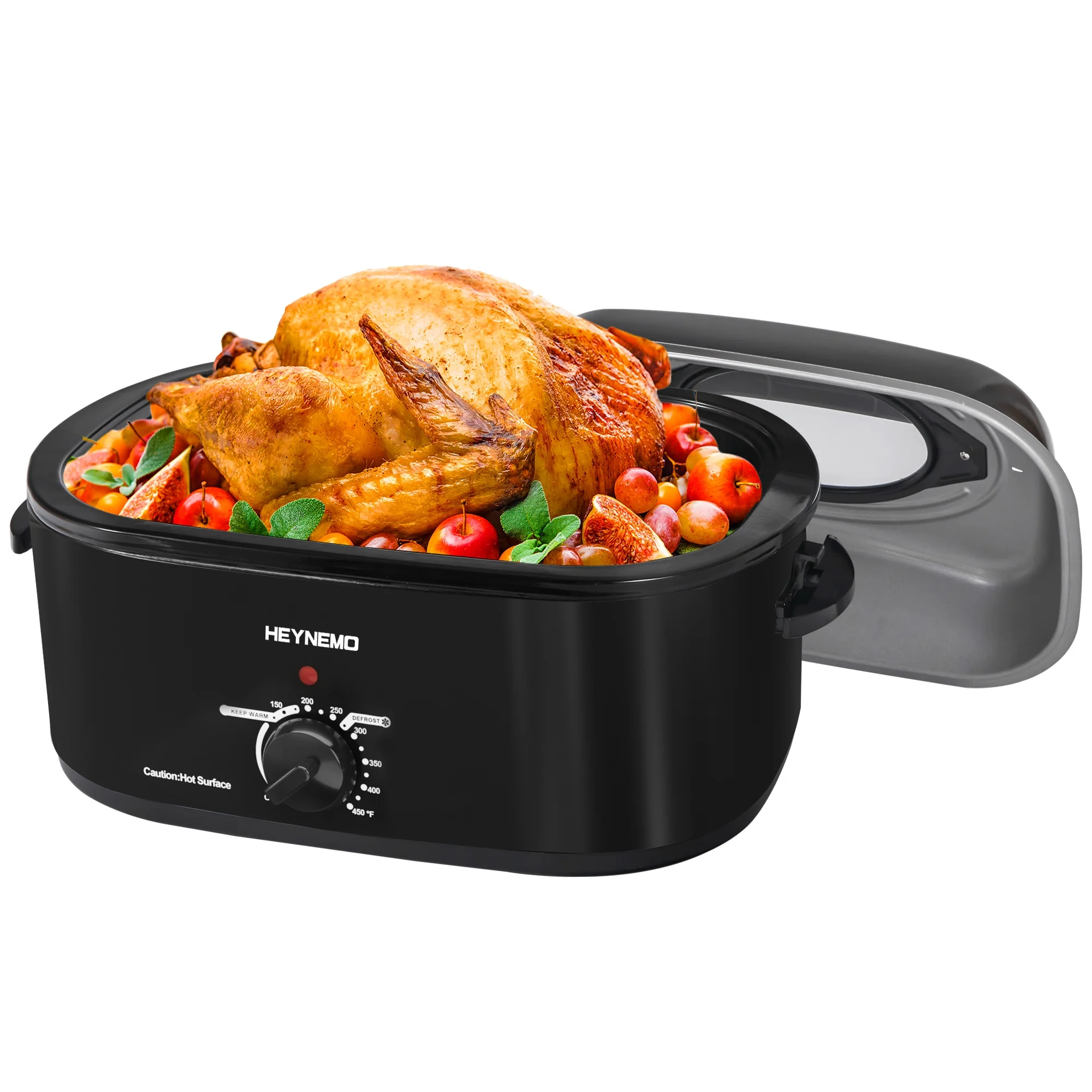Superjoe 26QT Electric Roaster Oven, Stainless Steel, Self-Basting Lid Removable Insert Pot, Black - Image 8