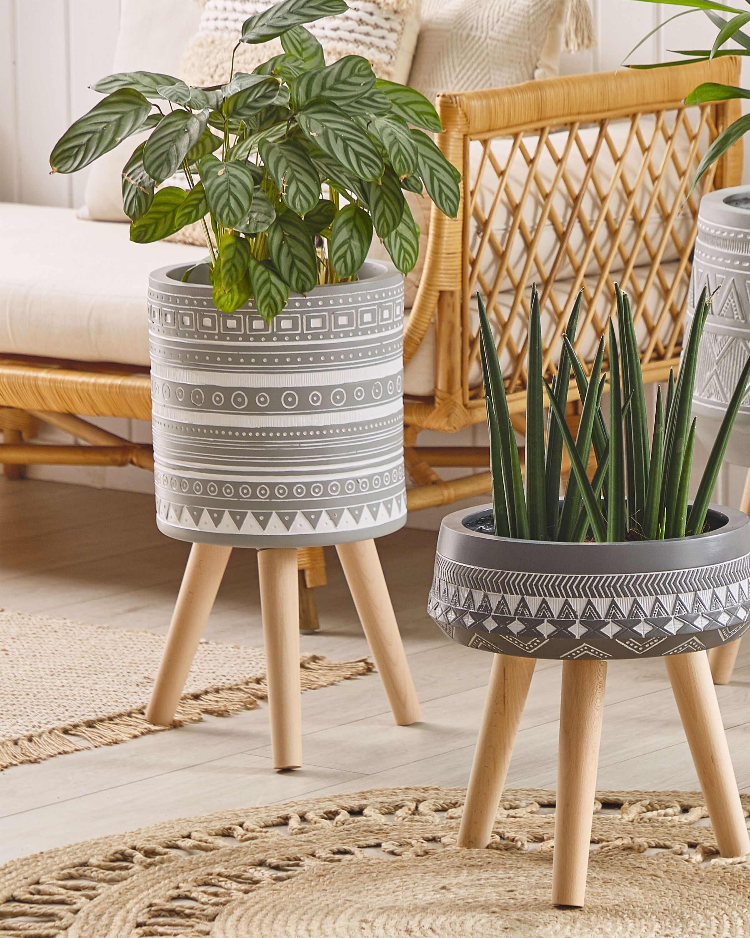 Elevated Plant Pot NAUSA 30 cm Light Grey